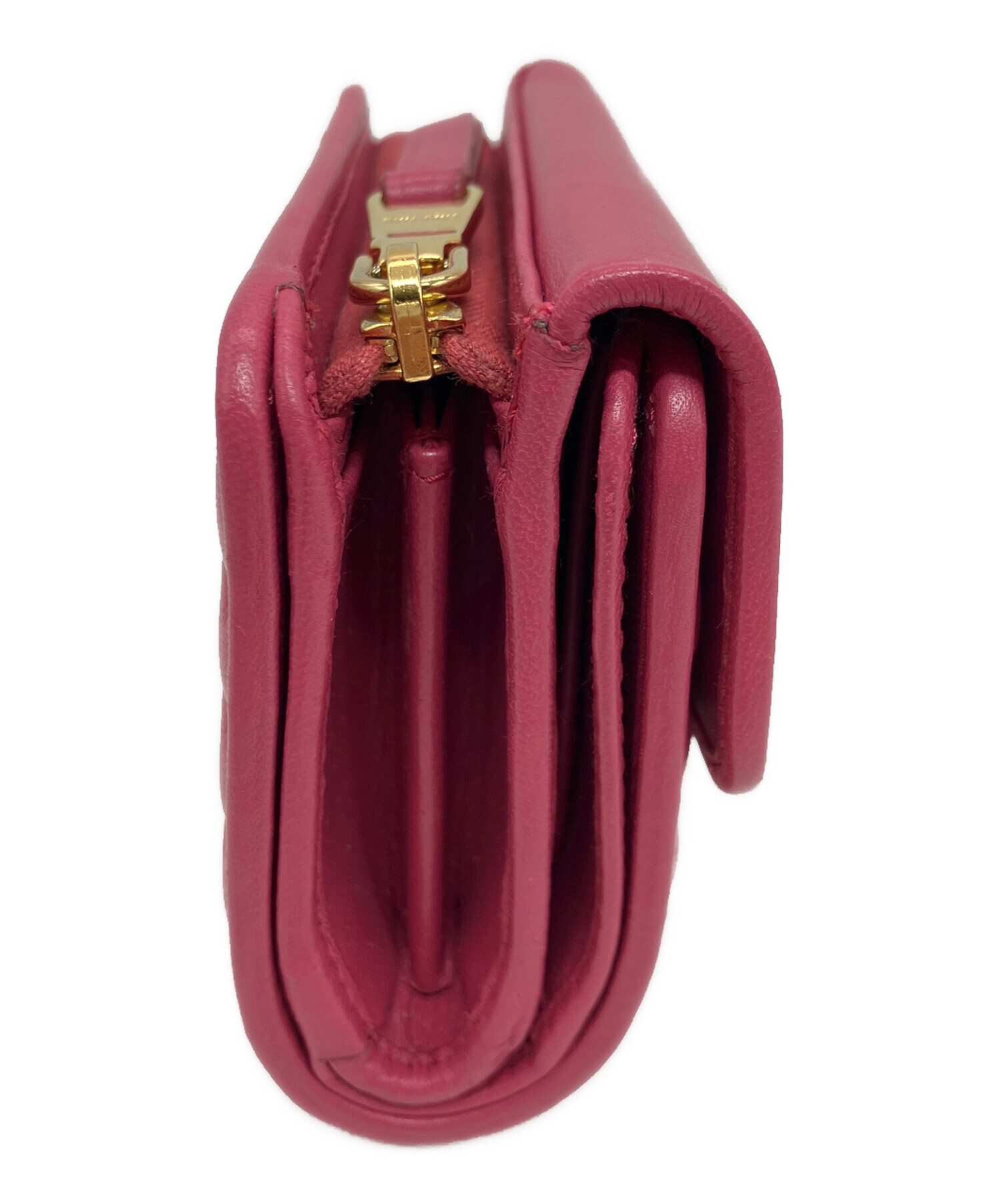 中古・古着通販】MIU MIU (ミュウミュウ) 3つ折り財布 ピンク