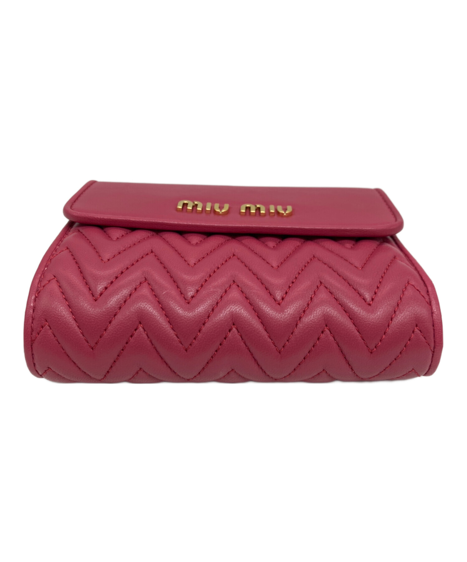 中古・古着通販】MIU MIU (ミュウミュウ) 3つ折り財布 ピンク
