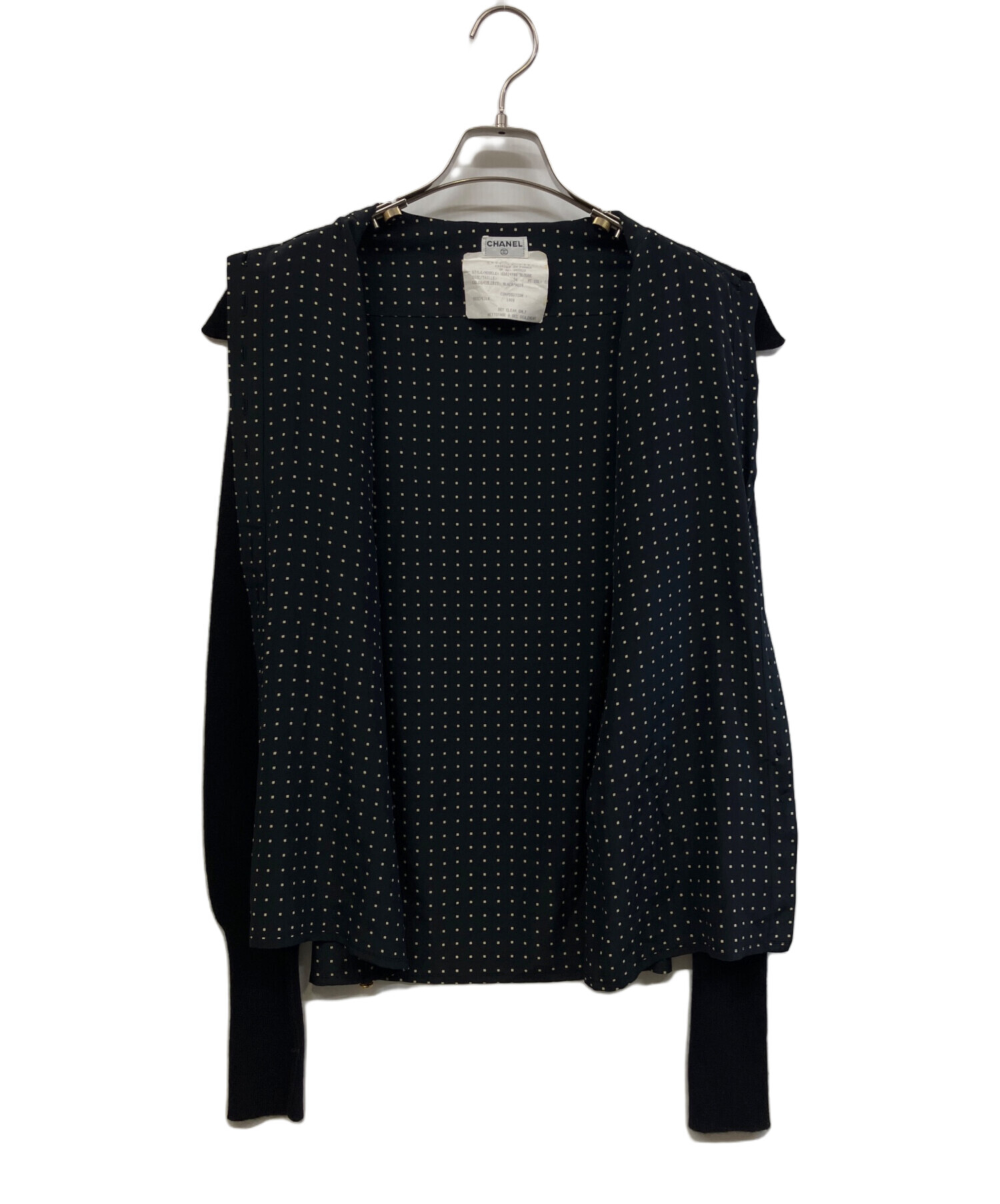 CHANEL BOUTIQUE ブラックシャツ 中古・古着通販】CHANEL (シャネル) 長袖ブラウス ブラック サイズ:34