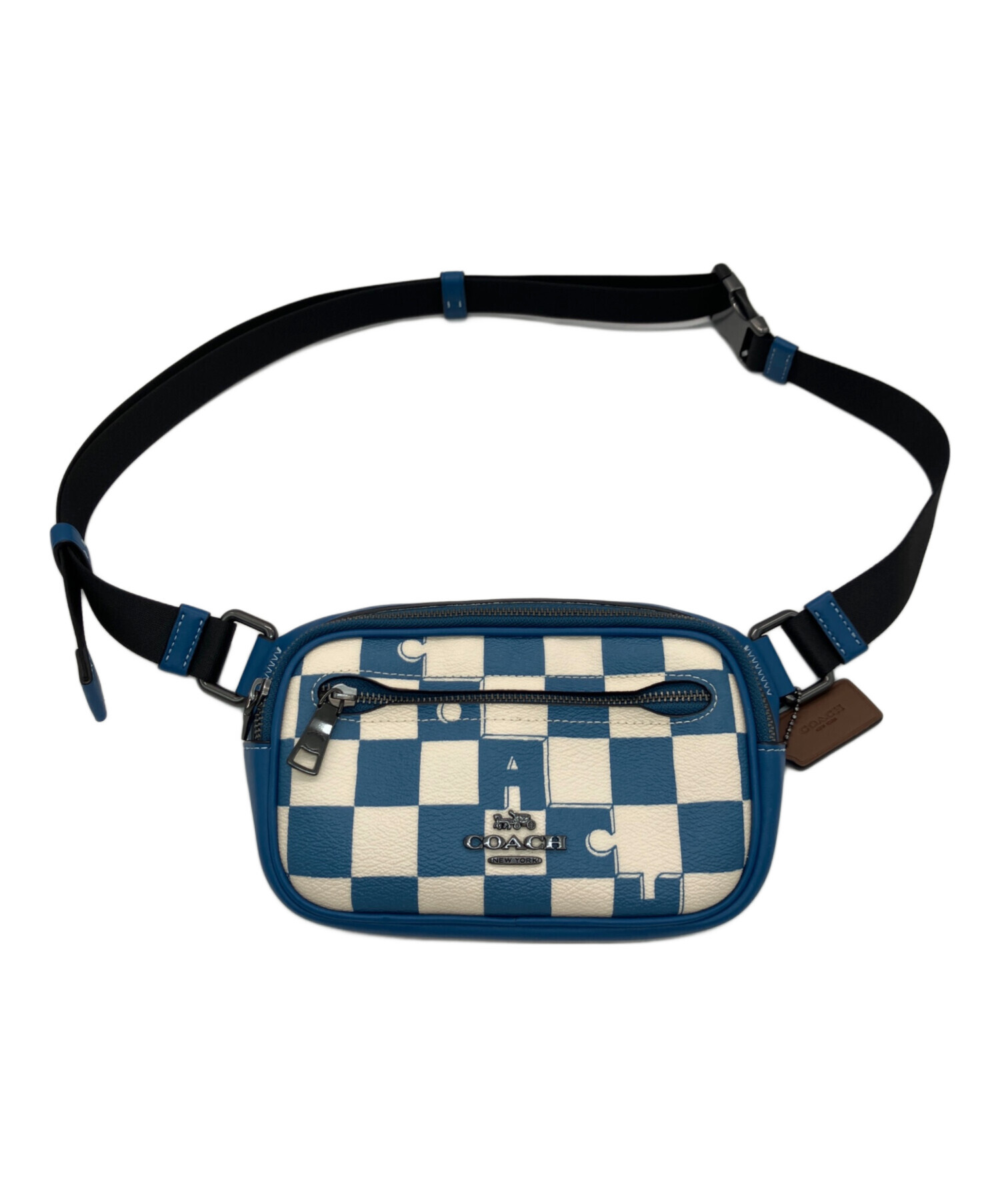 中古・古着通販】COACH (コーチ) ボディバッグ ブルー×ホワイト