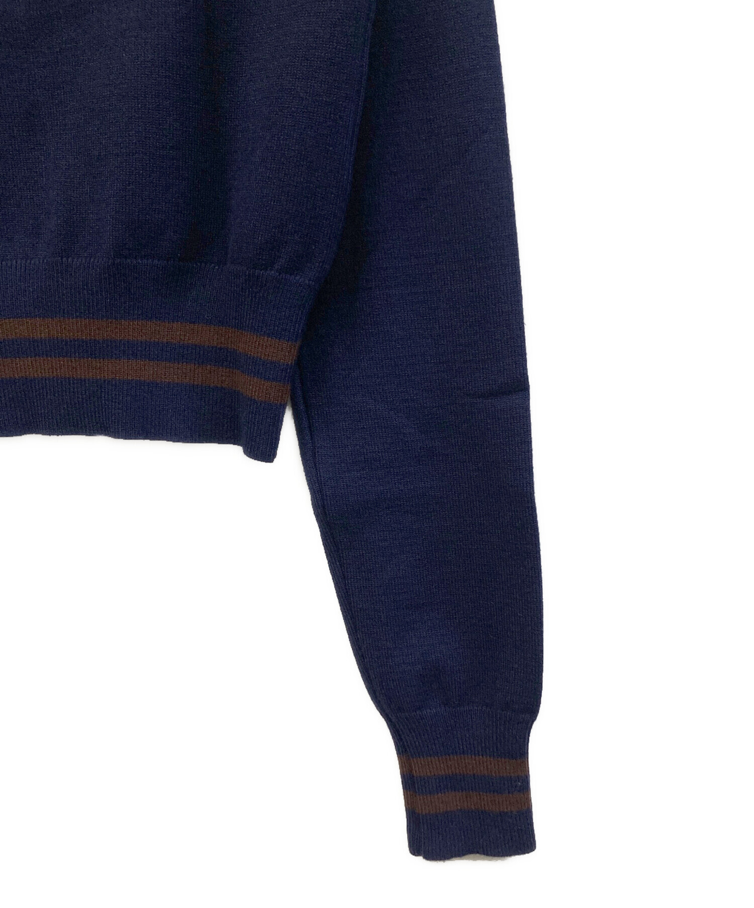 美品 MARY QUANT ツイードニット アンサンブル ネイビー M 中古・古着通販】MARY QUANT (マリークヮント) 薄手ニット ネイビー