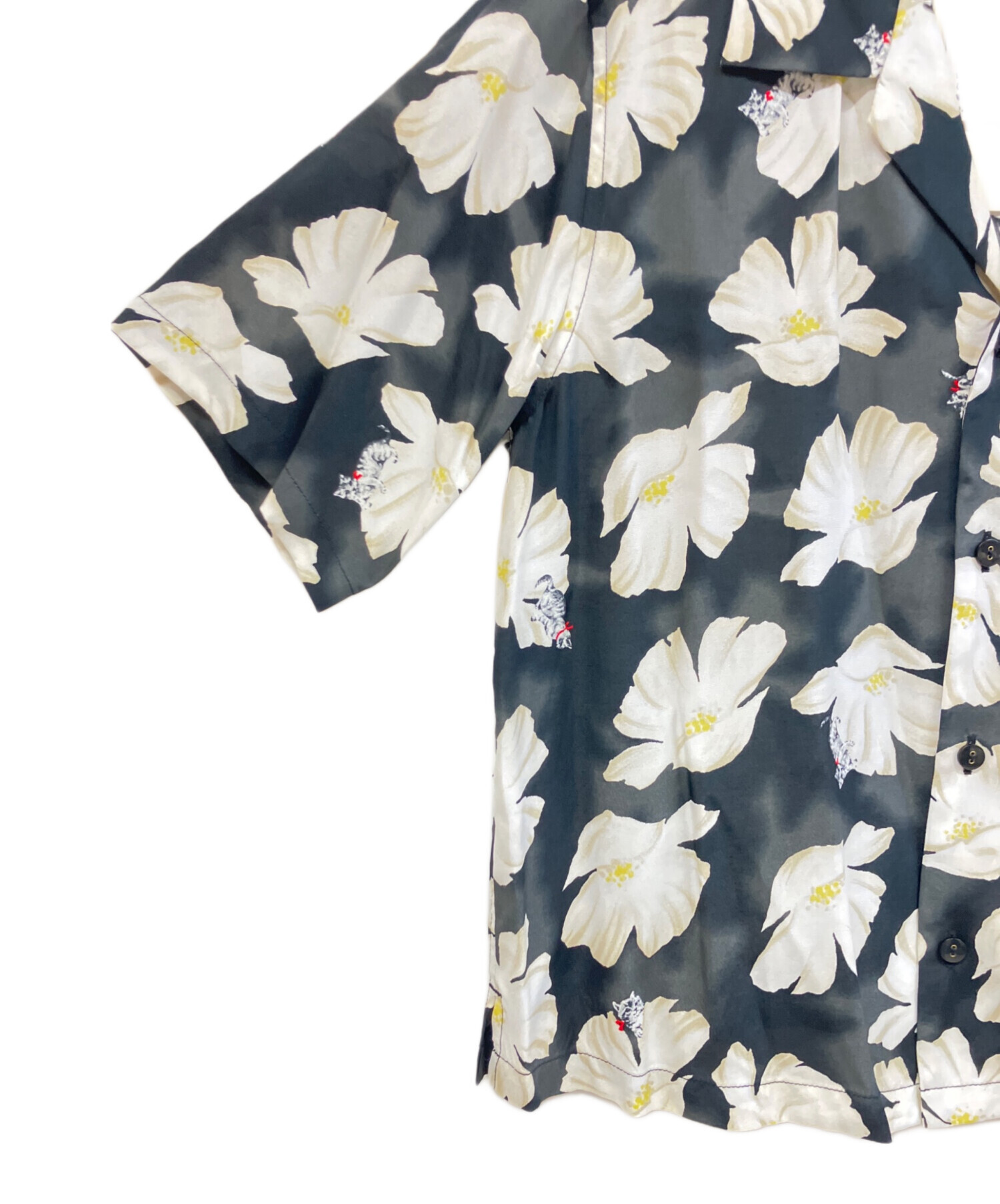 値下げ！　 iami  アイアムアイ　オープンカラー　柄シャツ　ブラウス 中古・古着通販】I am I (アイアムアイ) 半袖シャツ ブラック サイズ