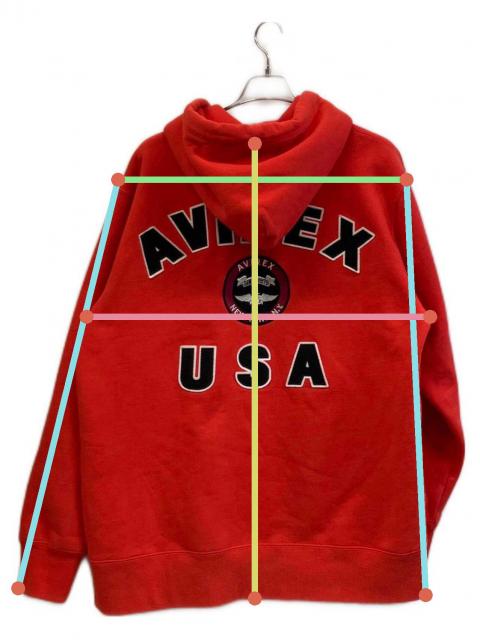 中古・古着通販】AVIREX (アヴィレックス) ジップパーカー レッド