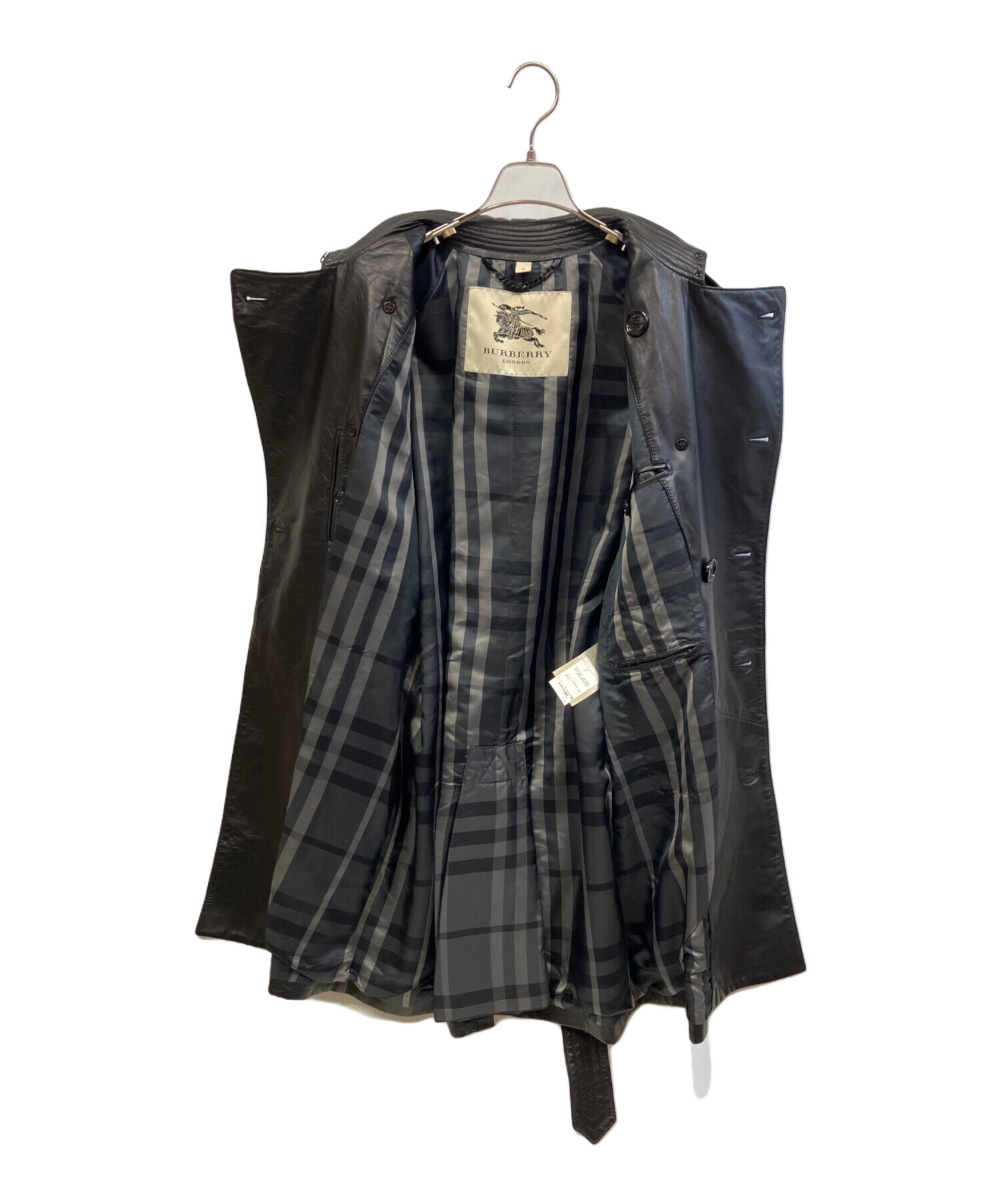 未使用タグ付き　バーバリーロンドン　ラムレザー トレンチコート　ノバチェック 中古・古着通販】BURBERRY LONDON (バーバリーロンドン) ラムレザー