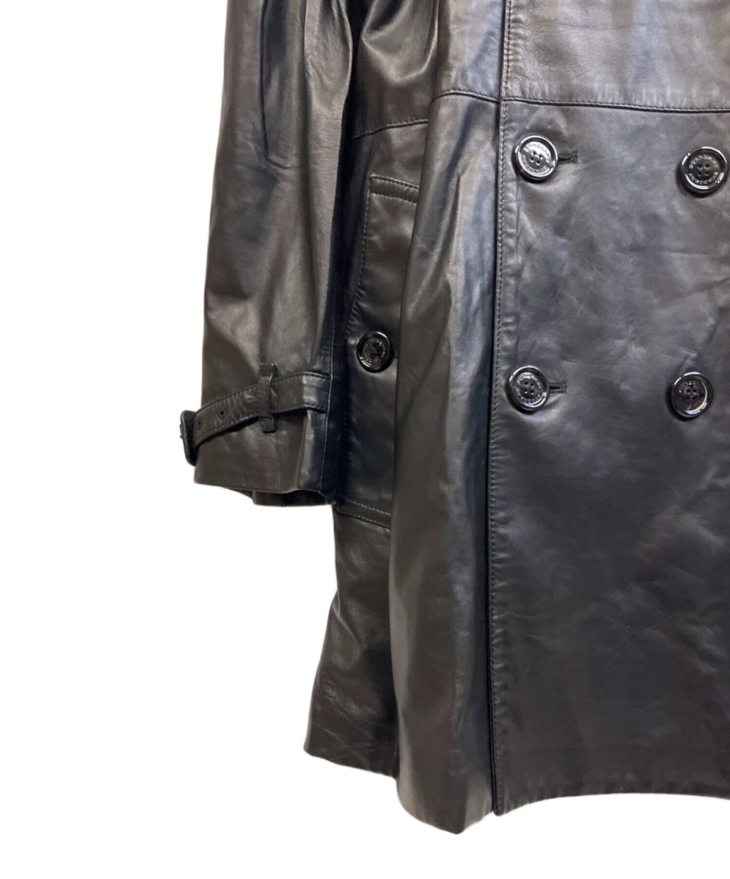 BURBERRY LONDON バーバーリーロンドン ラムレザージャケット 国内正規品◇BURBERRY LONDON バーバリー ロンドン 裏地チェック柄 羊