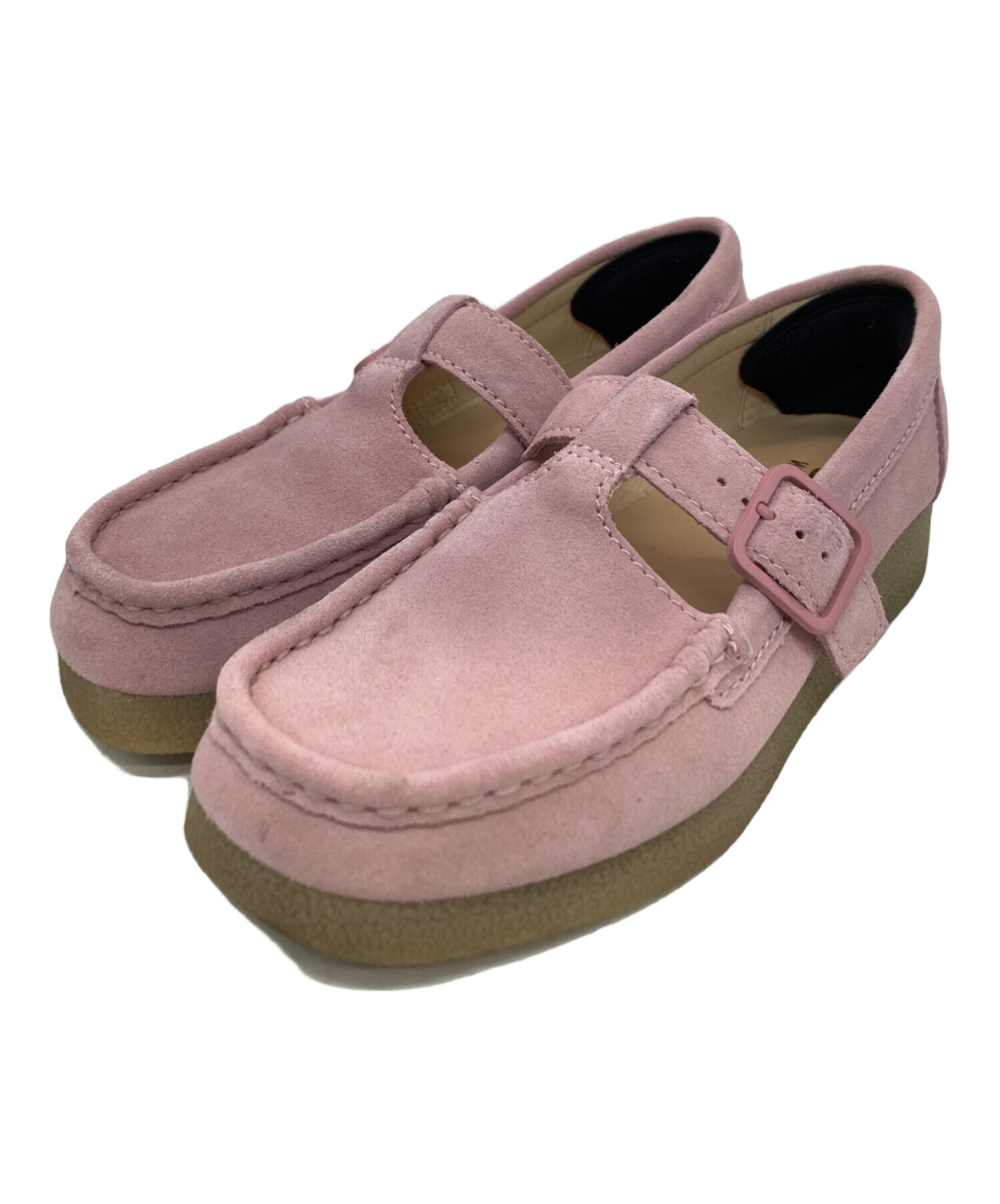 【激レア】　CLARKS ピンク/シャンパーニュ　モカシン　チャッカ　クラークス 中古・古着通販】CLARKS (クラークス) モカシンシューズ ピンク サイズ