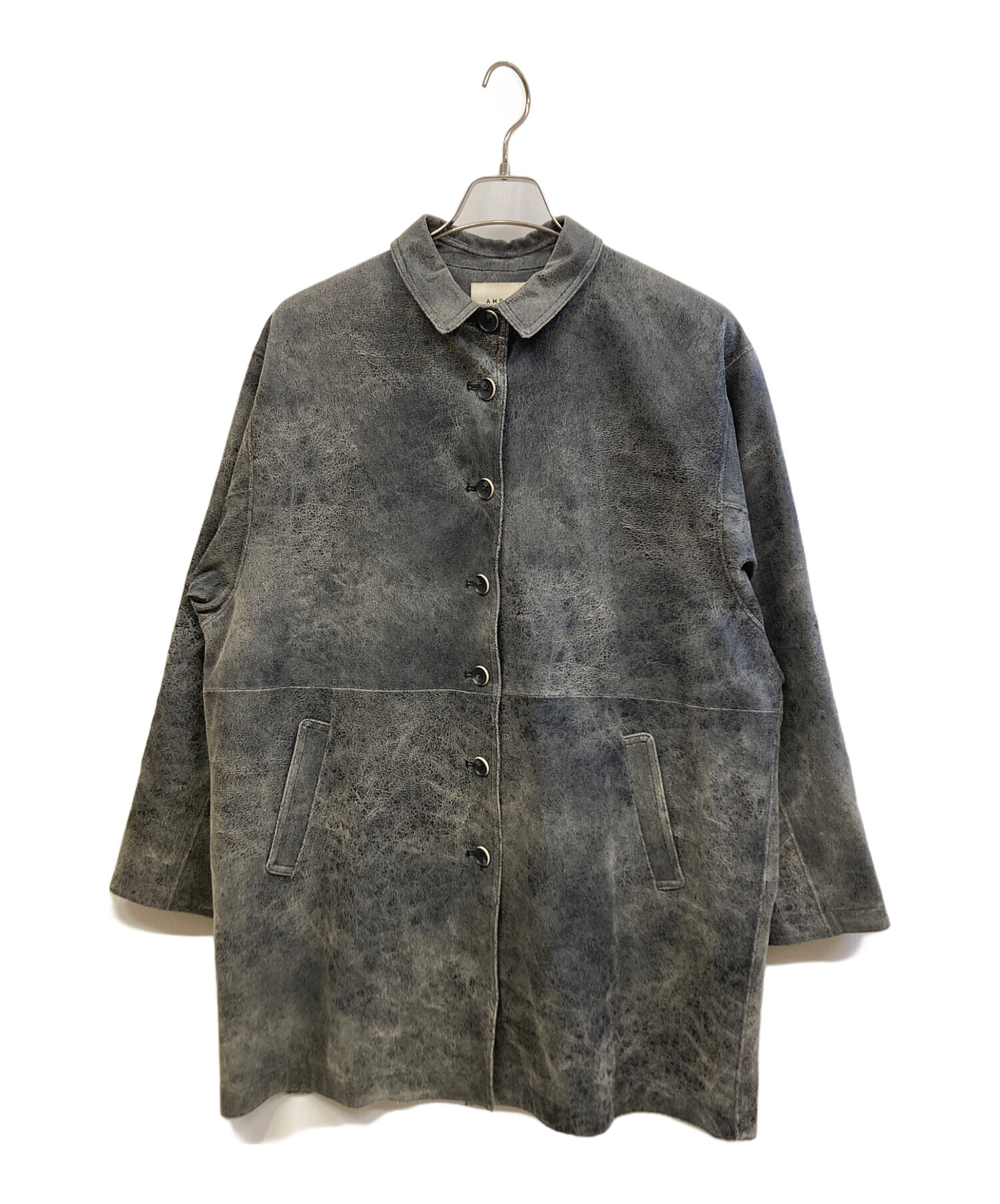 中古・古着通販】AMERI (アメリ) フェイクレザージャケット グレー