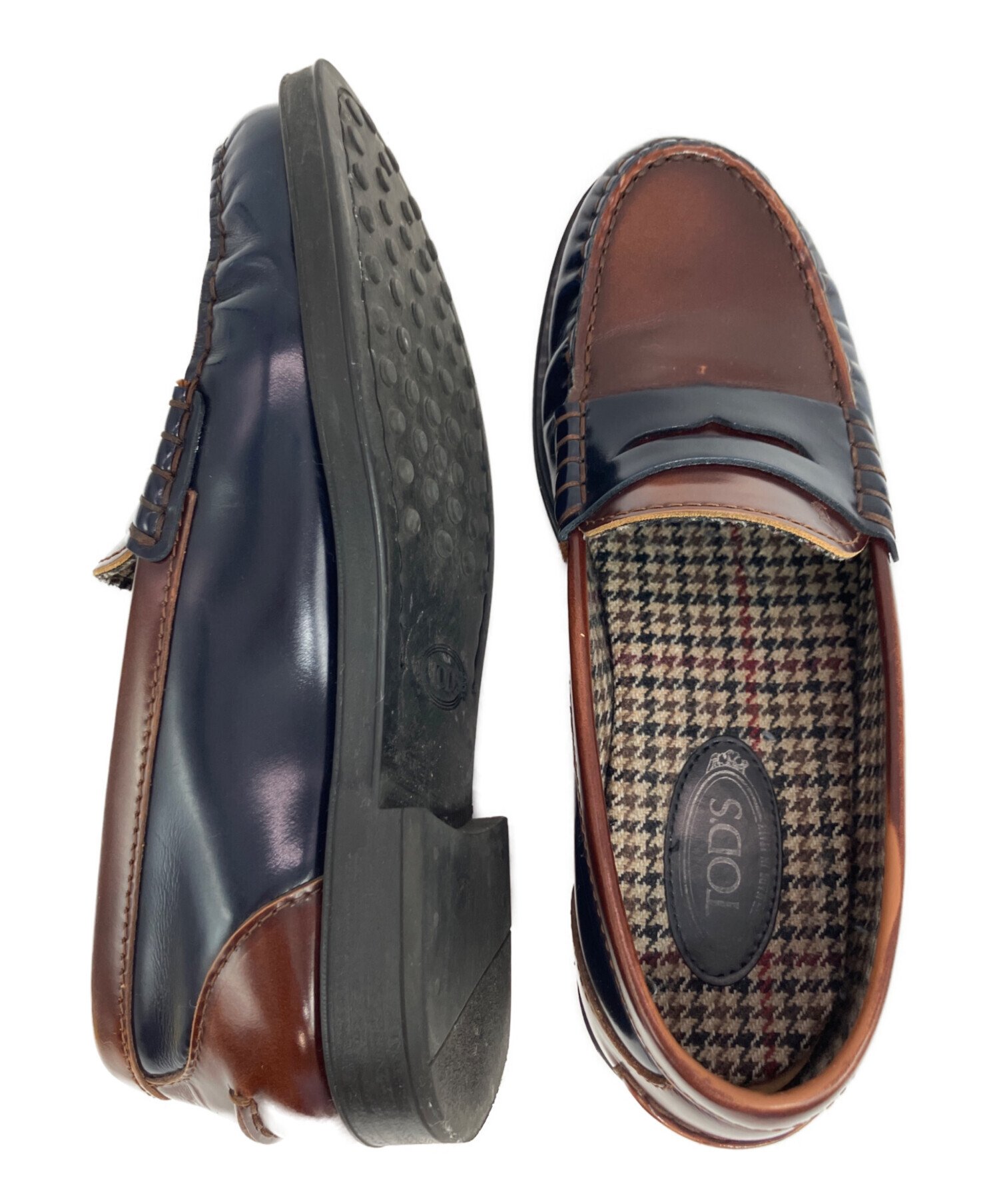 中古・古着通販】TOD'S (トッズ) ペニーローファー ブラウン×ブルー