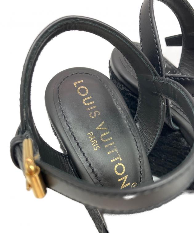 3/2まで最終値下げ！美品LOUIS VUITTON ブラック サンダル 中古・古着通販】LOUIS VUITTON (ルイ ヴィトン) サンダル ブラック