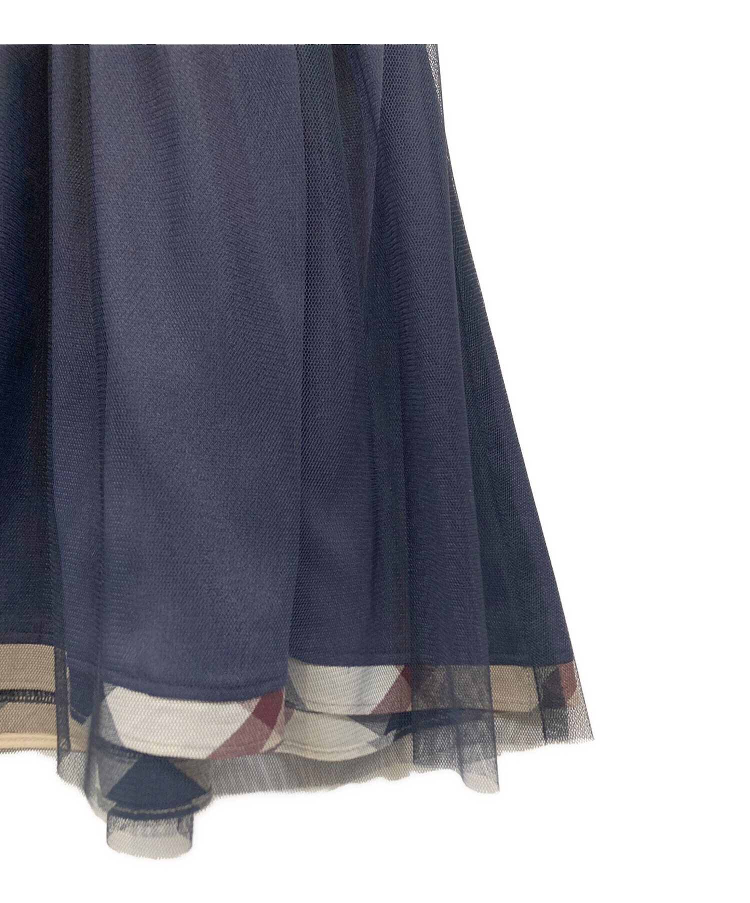 ブルーレーベル　半袖ワンピース　ネイビー系チェック　38 M 中古・古着通販】BLUE LABEL CRESTBRIDGE (ブルーレーベルクレスト