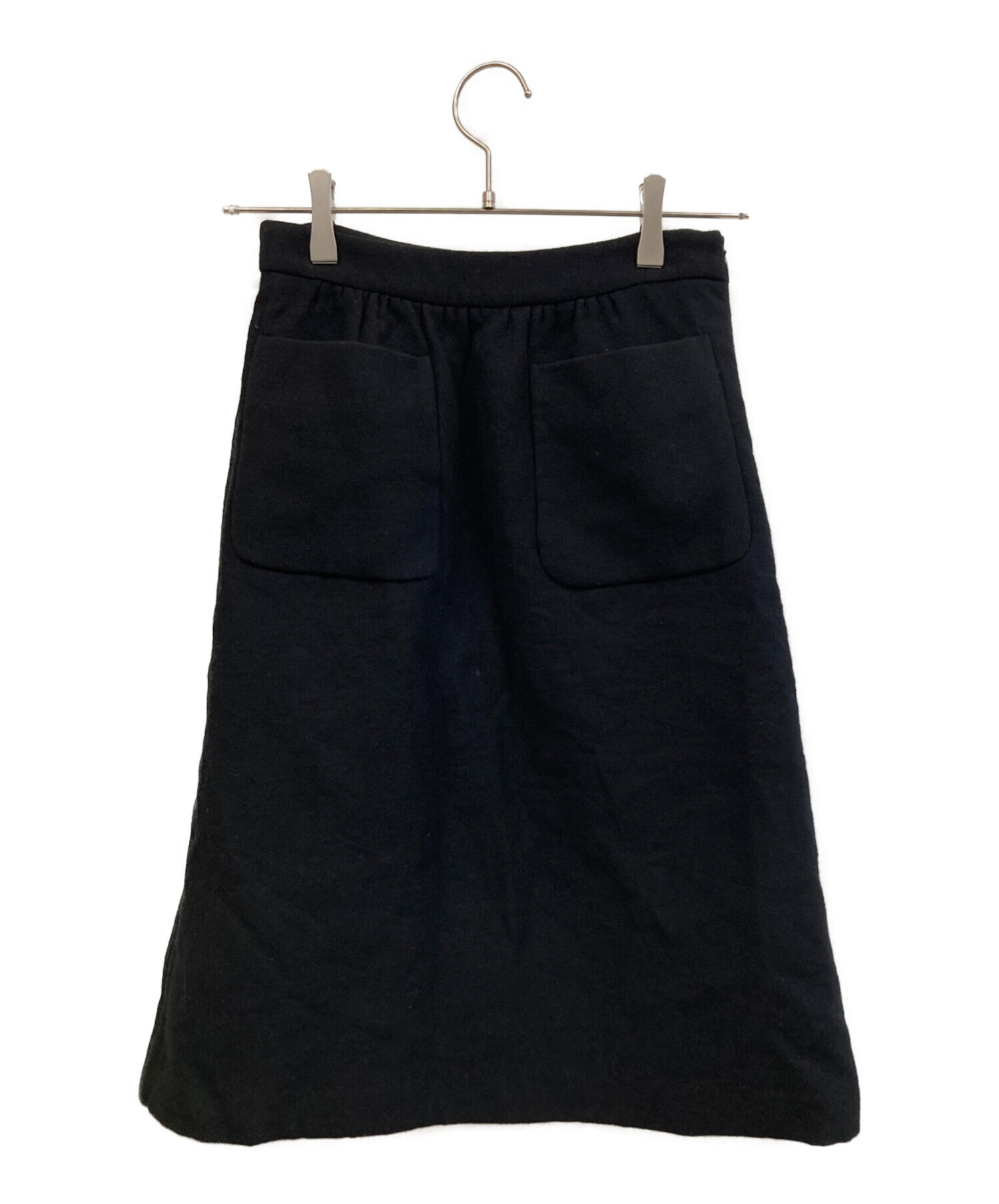 中古・古着通販】MIU MIU (ミュウミュウ) ウールスカート ブラック