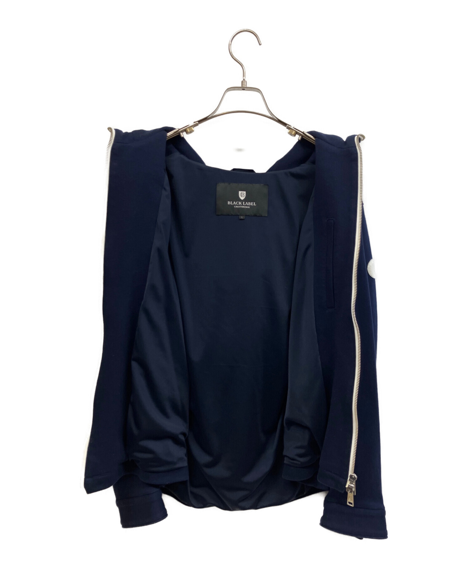 BLACK LABEL CRESTBRIDGE ジップパーカー L ネイビー 中古・古着通販】BLACK LABEL CRESTBRIDGE (ブラックレーベル クレスト