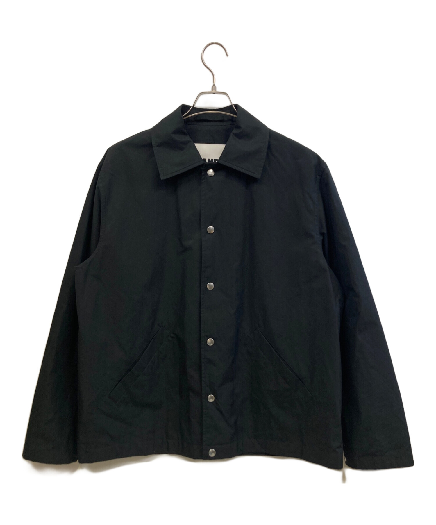 JIL SANDER ジルサンダー カジュアルジャケット 46(M位) 黒 【古着】【中古】 中古・古着通販】JIL SANDER (ジルサンダー) 長袖バックロゴコーチ