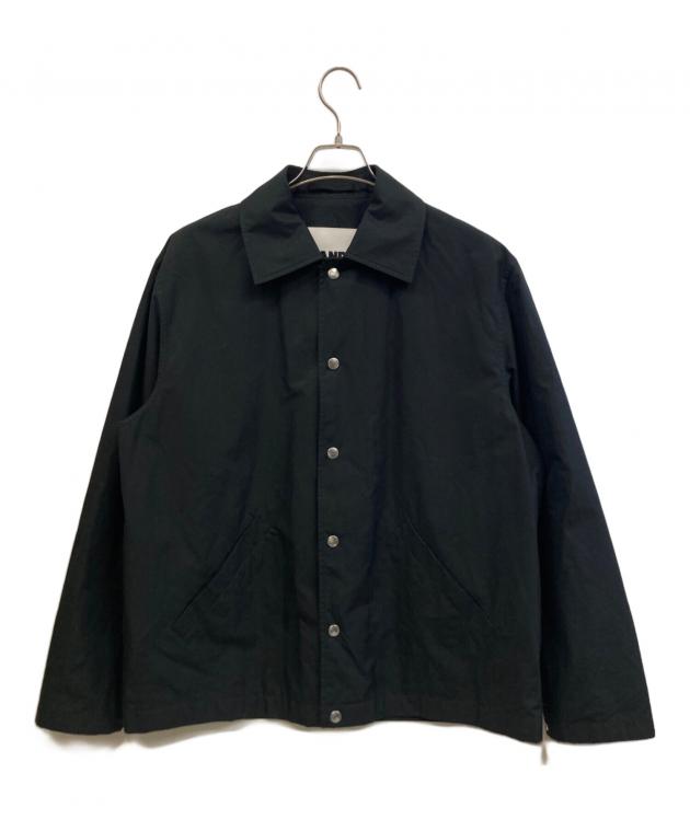JIL SANDER + ジルサンダープラス コーチジャケット ブラック 46 中古・古着通販】JIL SANDER (ジルサンダー) 長袖バックロゴコーチ