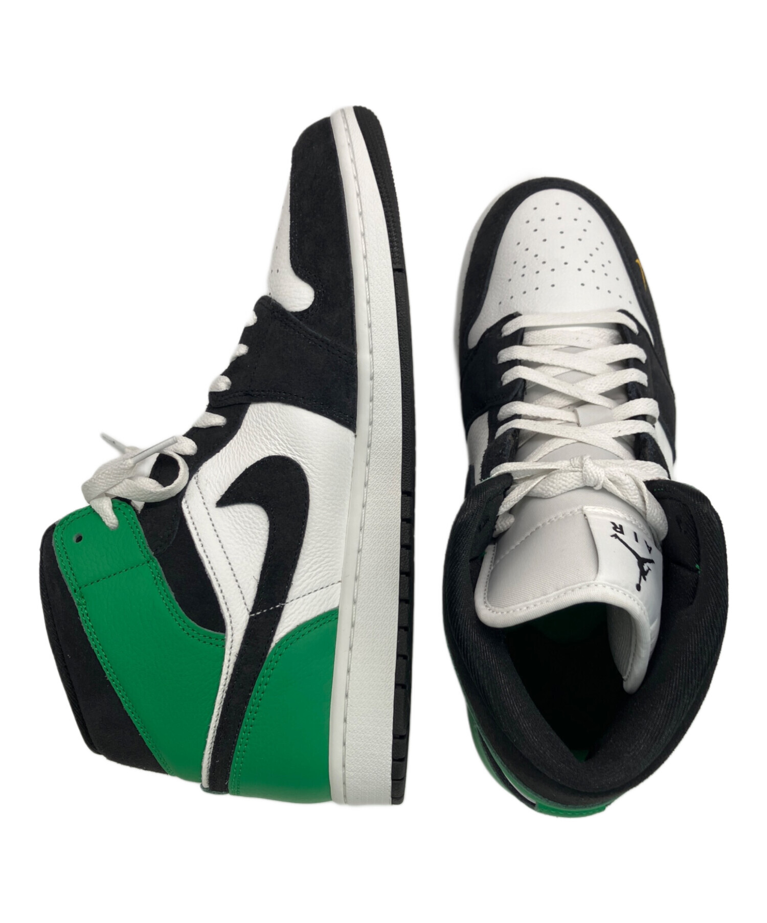 最終値下げNike ハイカットスニーカー ホワイト/ブラック/グリーン　20cm 中古・古着通販】NIKE (ナイキ) ハイカットスニーカー サミット