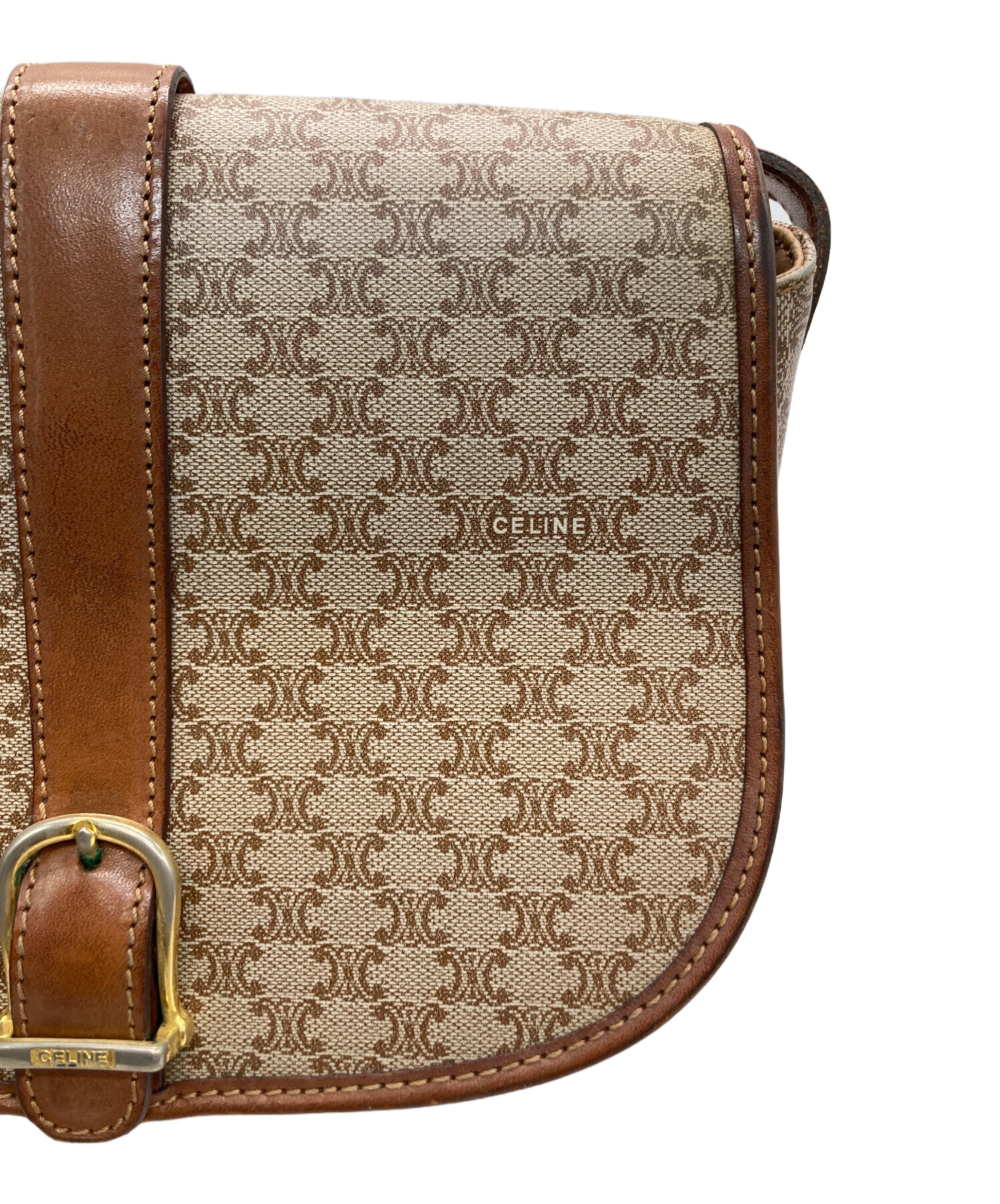 CELINE ブラウンショルダーポーチ 中古・古着通販】CELINE (セリーヌ) ショルダーバッグ ブラウン