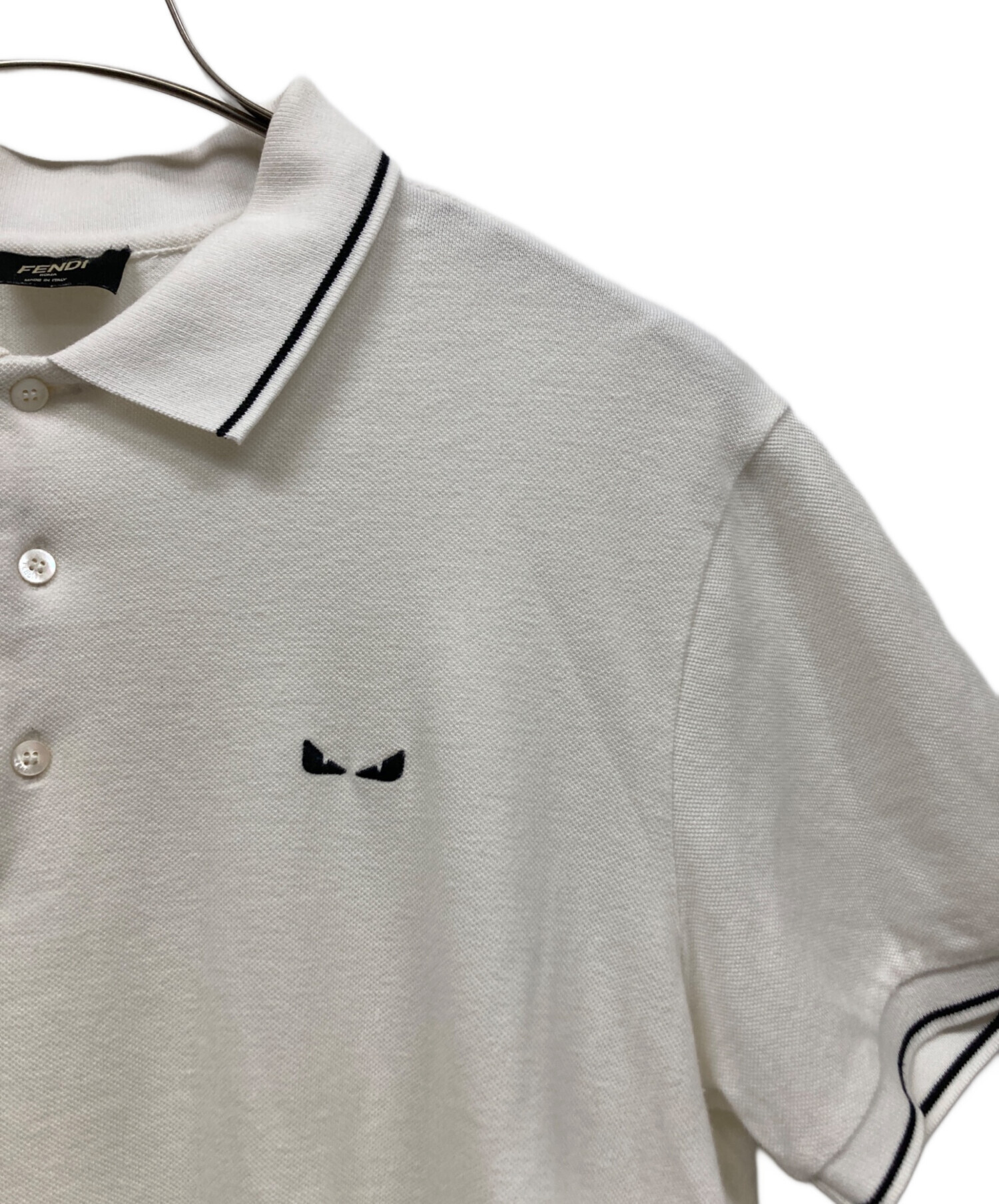 中古・古着通販】FENDI (フェンディ) ポロシャツ ホワイト サイズ:50