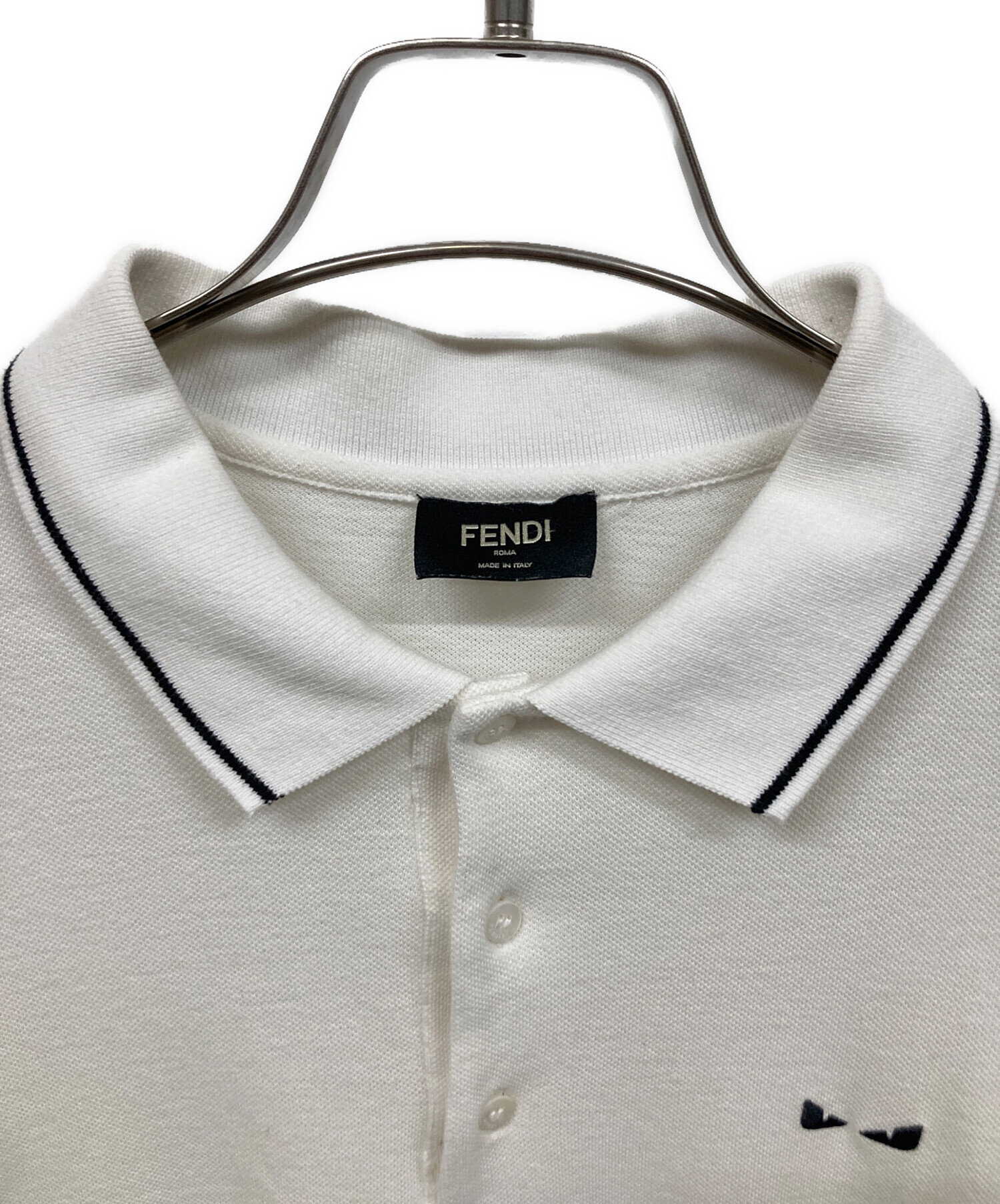 中古・古着通販】FENDI (フェンディ) ポロシャツ ホワイト サイズ:50