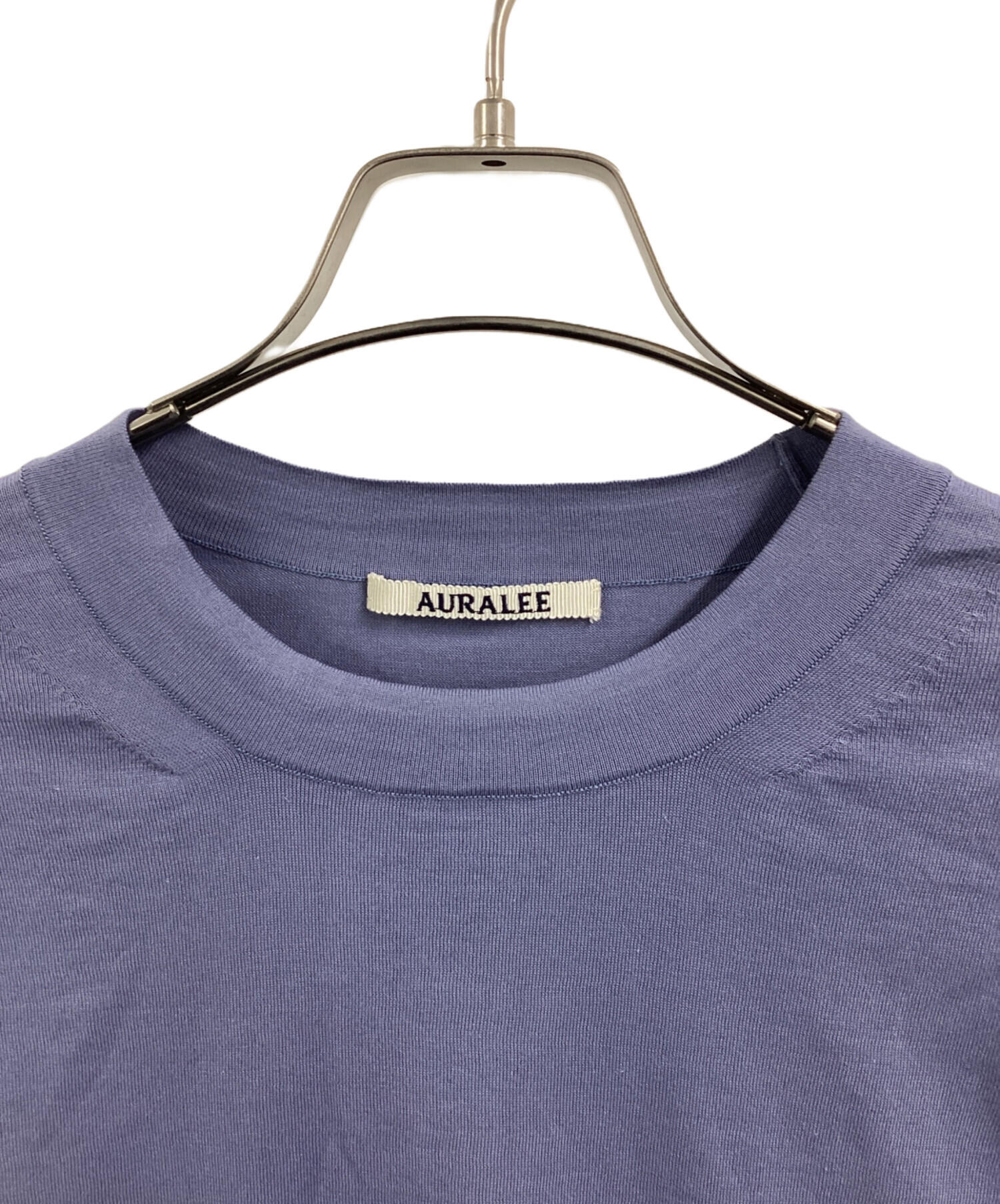 AURALEE 長袖 カットソー ネイビー×ブラウン 中古・古着通販】AURALEE (オーラリー) 長袖カットソー ブルー サイズ