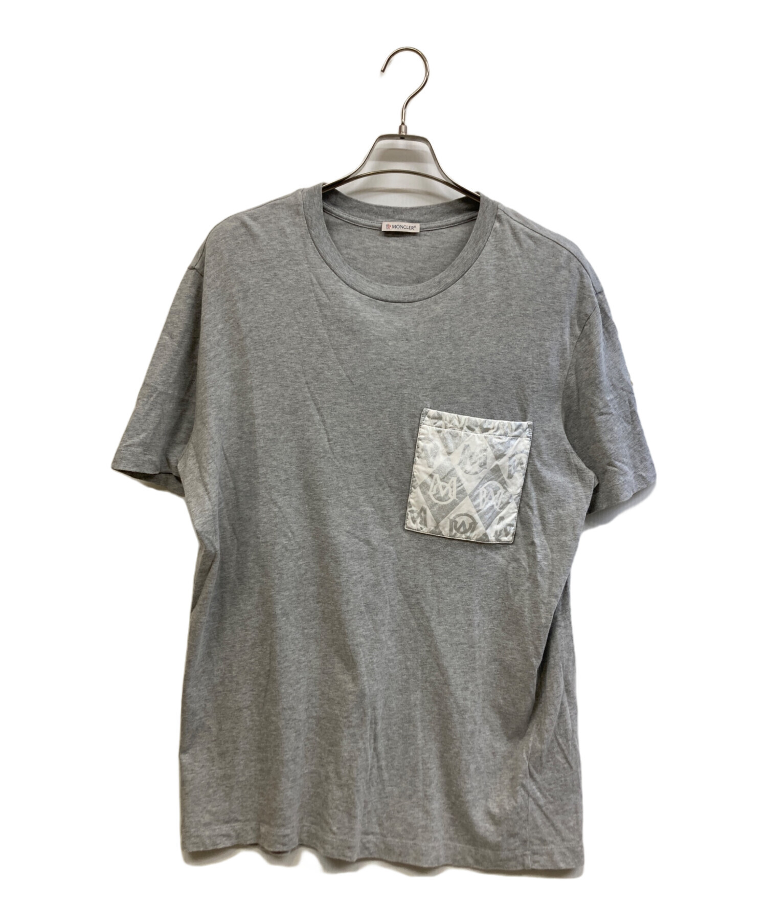 ​【美品/希少XL】モンクレール 立体フェルトロゴ Tシャツ ベージュ グレー 中古・古着通販】MONCLER (モンクレール) 半袖カットソー グレー