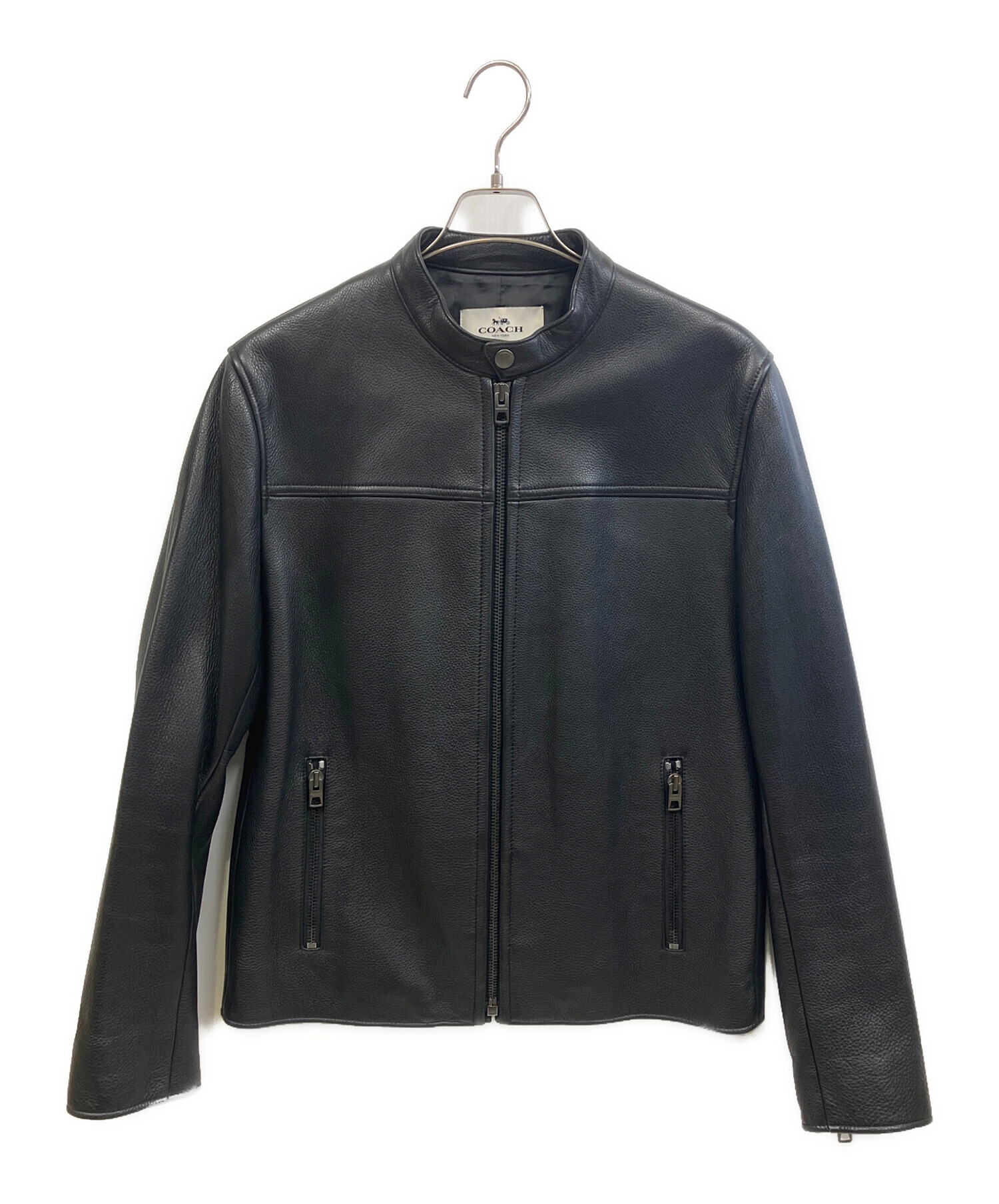 COACH ブラック レザージャケット M 中古・古着通販】COACH (コーチ) レザージャケット ブラック サイズ:M