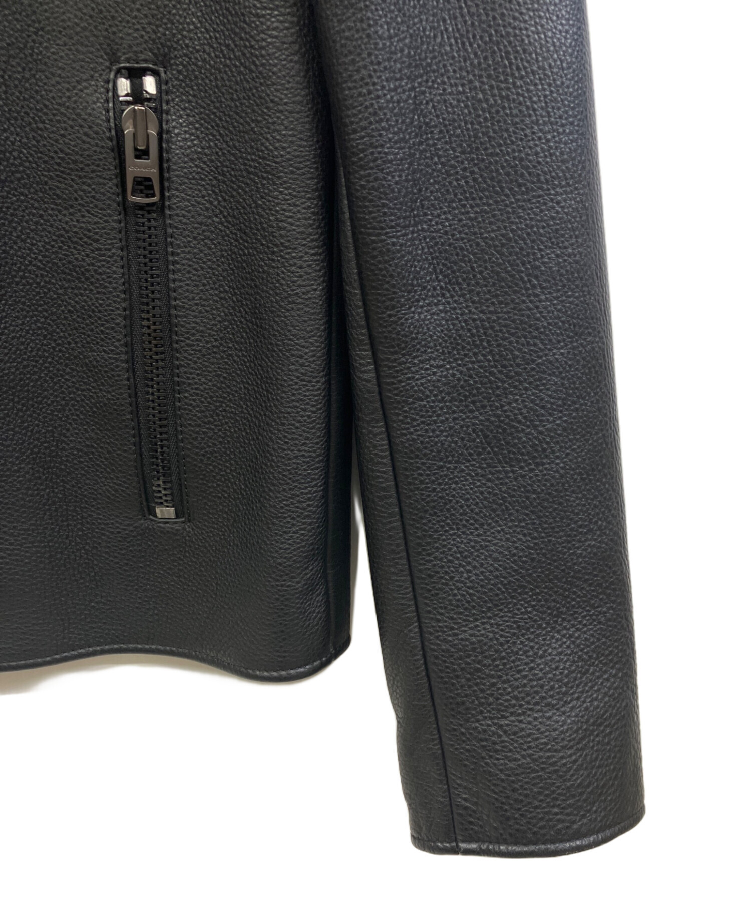 中古・古着通販】COACH (コーチ) レザージャケット ブラック サイズ:M
