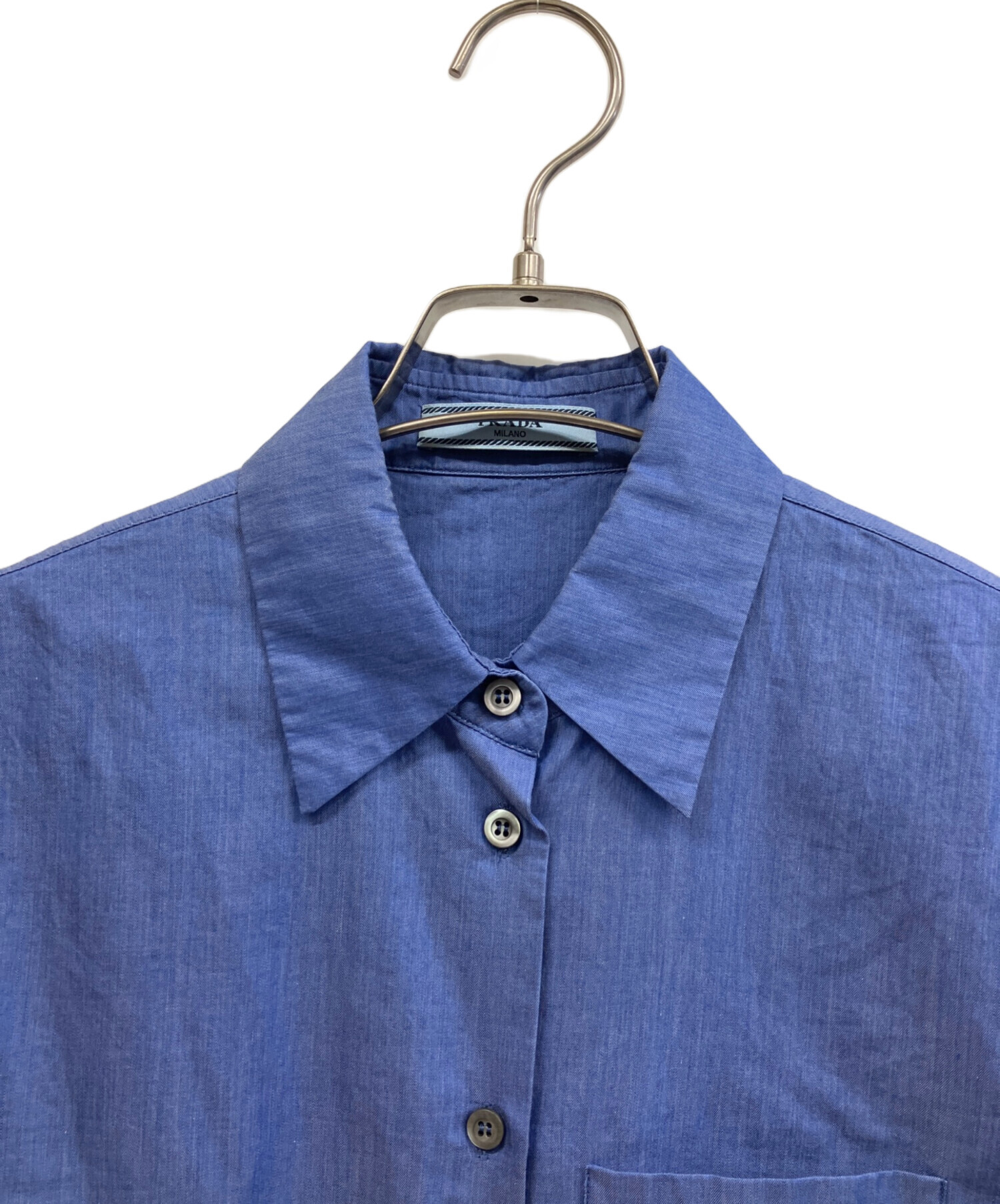 中古・古着通販】PRADA (プラダ) 長袖シャツ ブルー サイズ:38
