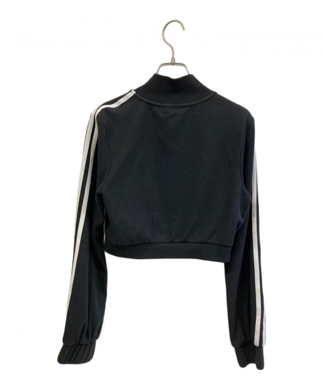 アディダス  ワッフル トラックジャケット 黒　s 中古・古着通販】adidas (アディダス) ワッフル クロップド トラック