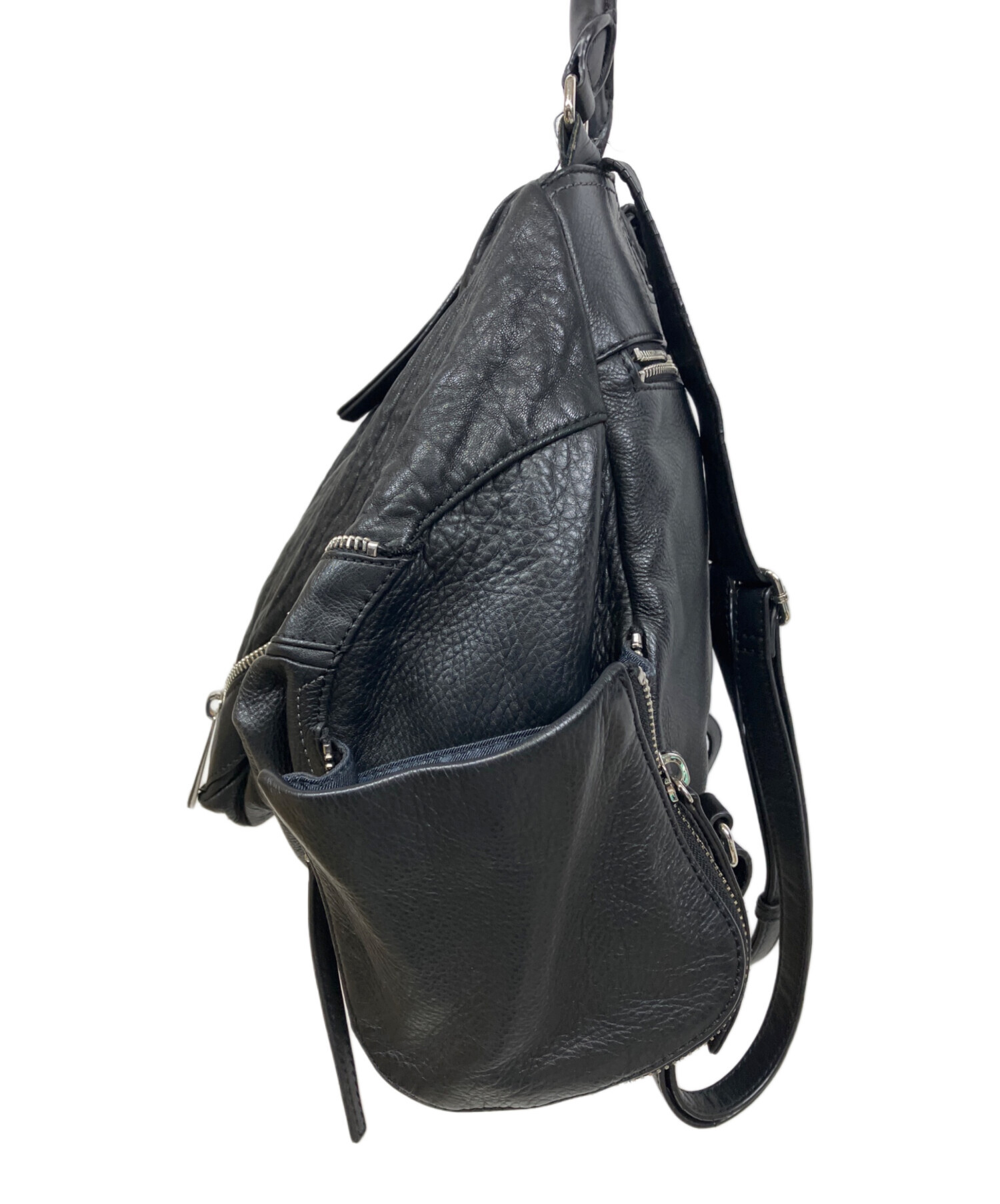 中古・古着通販】DIESEL (ディーゼル) レザーセンタージップリュック