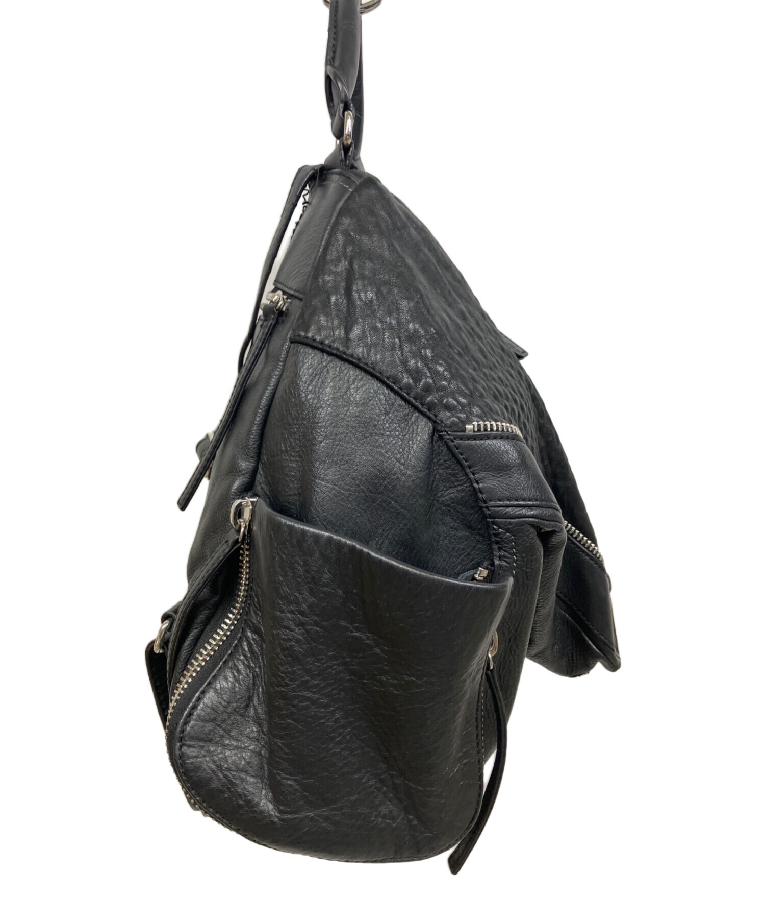 中古・古着通販】DIESEL (ディーゼル) レザーセンタージップリュック
