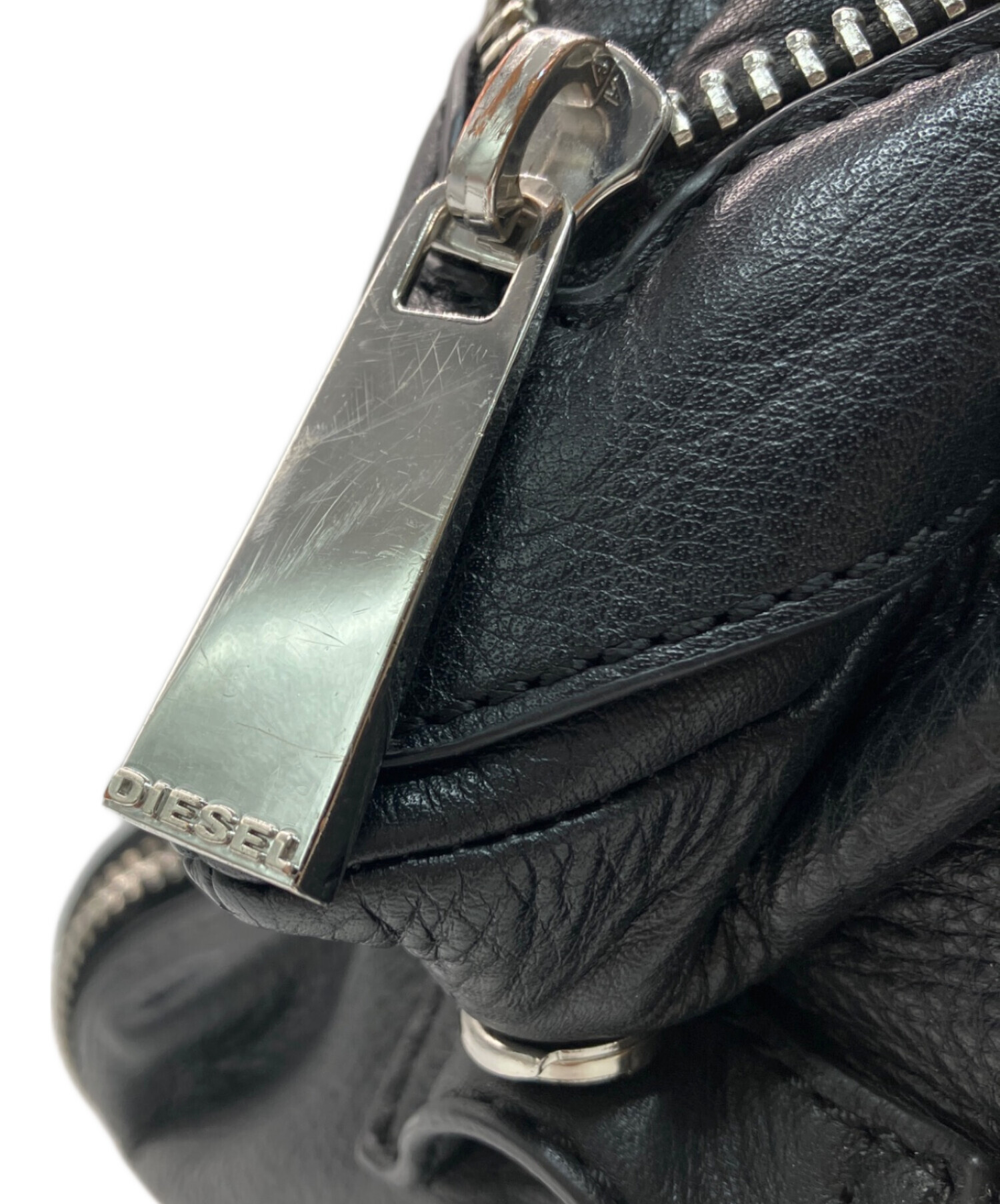 中古・古着通販】DIESEL (ディーゼル) レザーセンタージップリュック