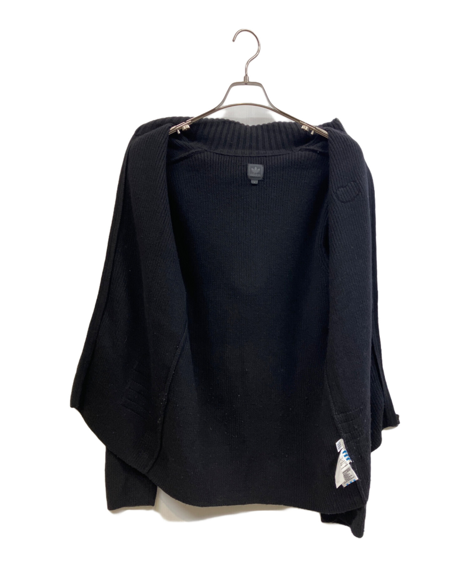 中古・古着通販】adidas (アディダス) ニットパーカー ブラック サイズ