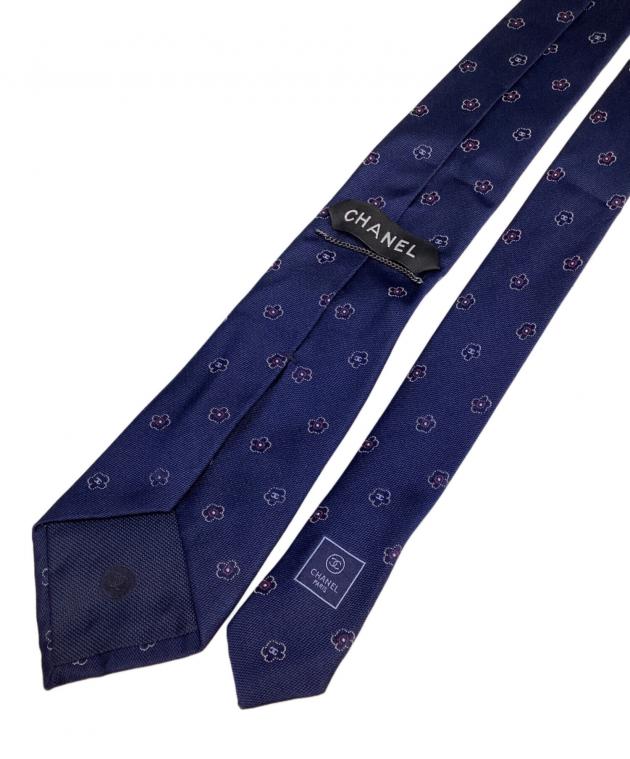 CHANEL ネイビー テクスチャー ネクタイ 中古・古着通販】CHANEL (シャネル) ネクタイ ネイビー サイズ:不明