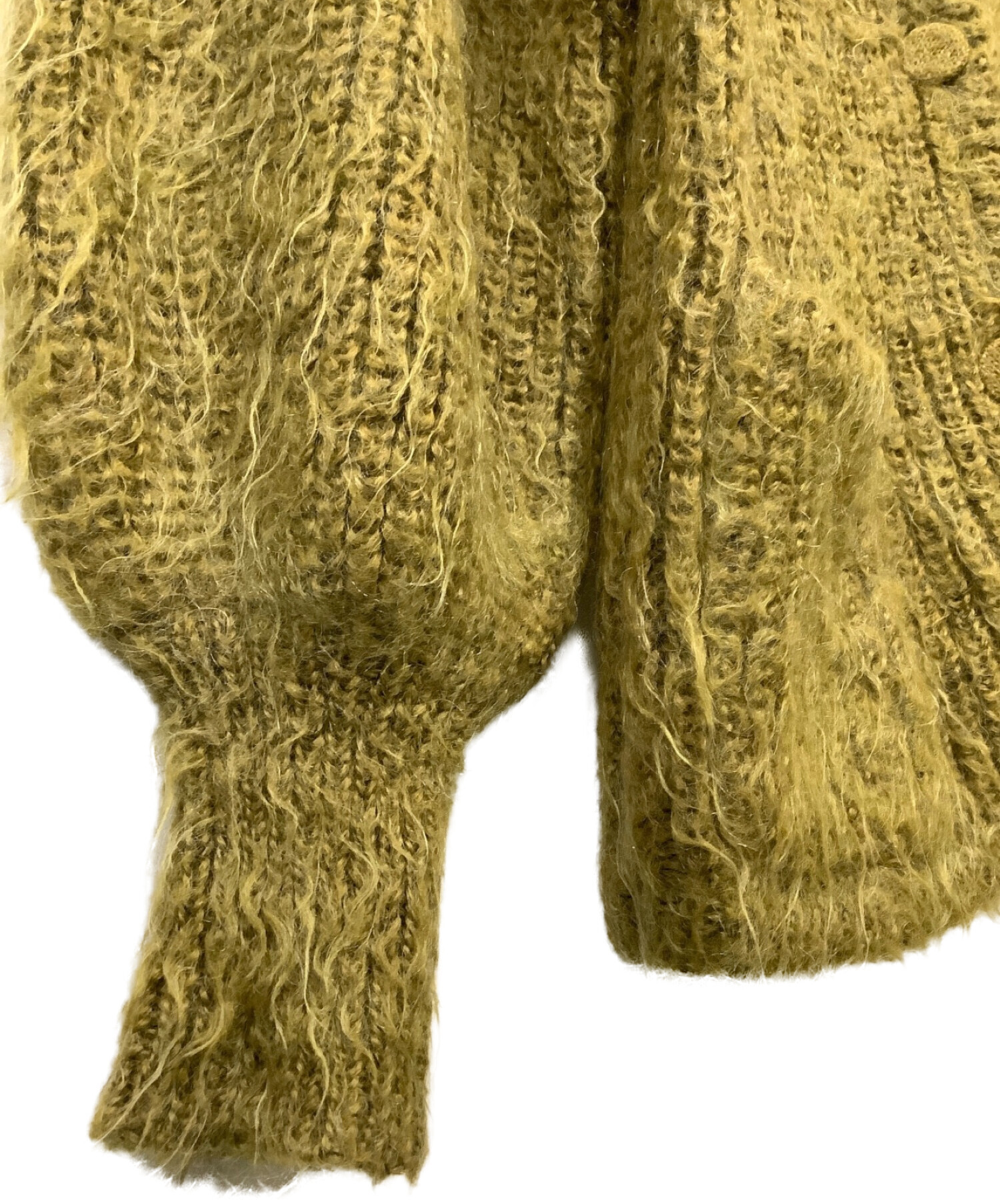 中古・古着通販】CLANE (クラネ) SHAGGY OVER CARDIGAN 黄緑 サイズ:1