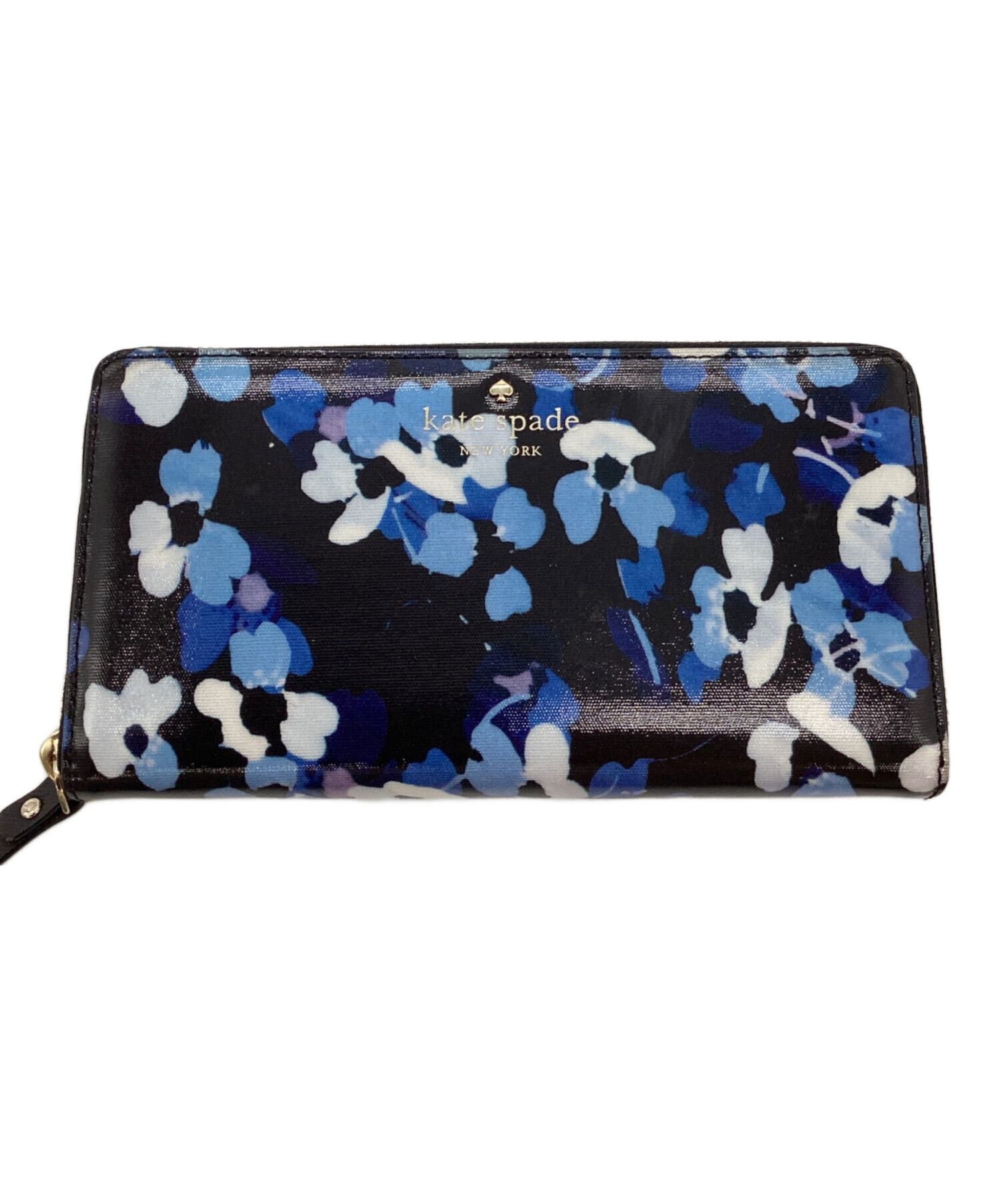 中古・古着通販】Kate Spade (ケイトスペード) 長財布 ブルー×ブラック 