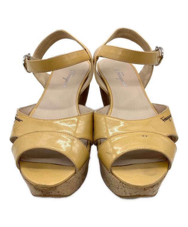 サルヴァトーレフェラガモ　サンダル　厚底　ウェッジソール　黒　希少　24cm 中古・古着通販】Salvatore Ferragamo (サルヴァトーレ