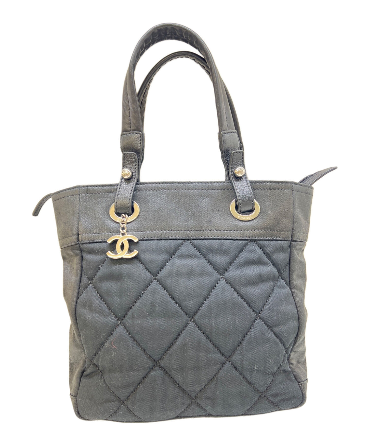 格安正規品新宿伊勢丹購入CHANEL パリビアリッツ　ハンドバッグ　黒 中古・古着通販】CHANEL (シャネル) パリビアリッツMM ハンドバッグ