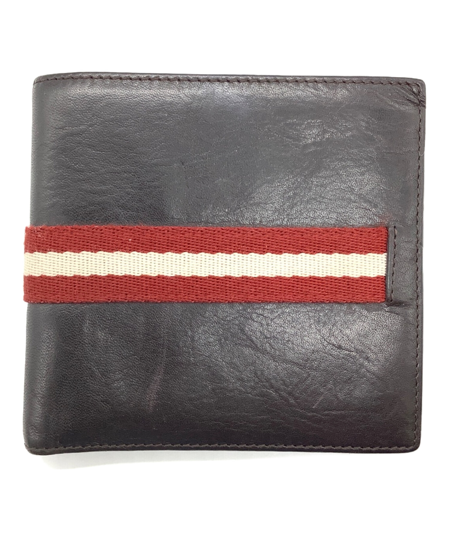 BALLY 二つ折り財布 黒/赤/白 中古・古着通販】BALLY (バリー) 2つ折り財布 ブラック｜ブランド