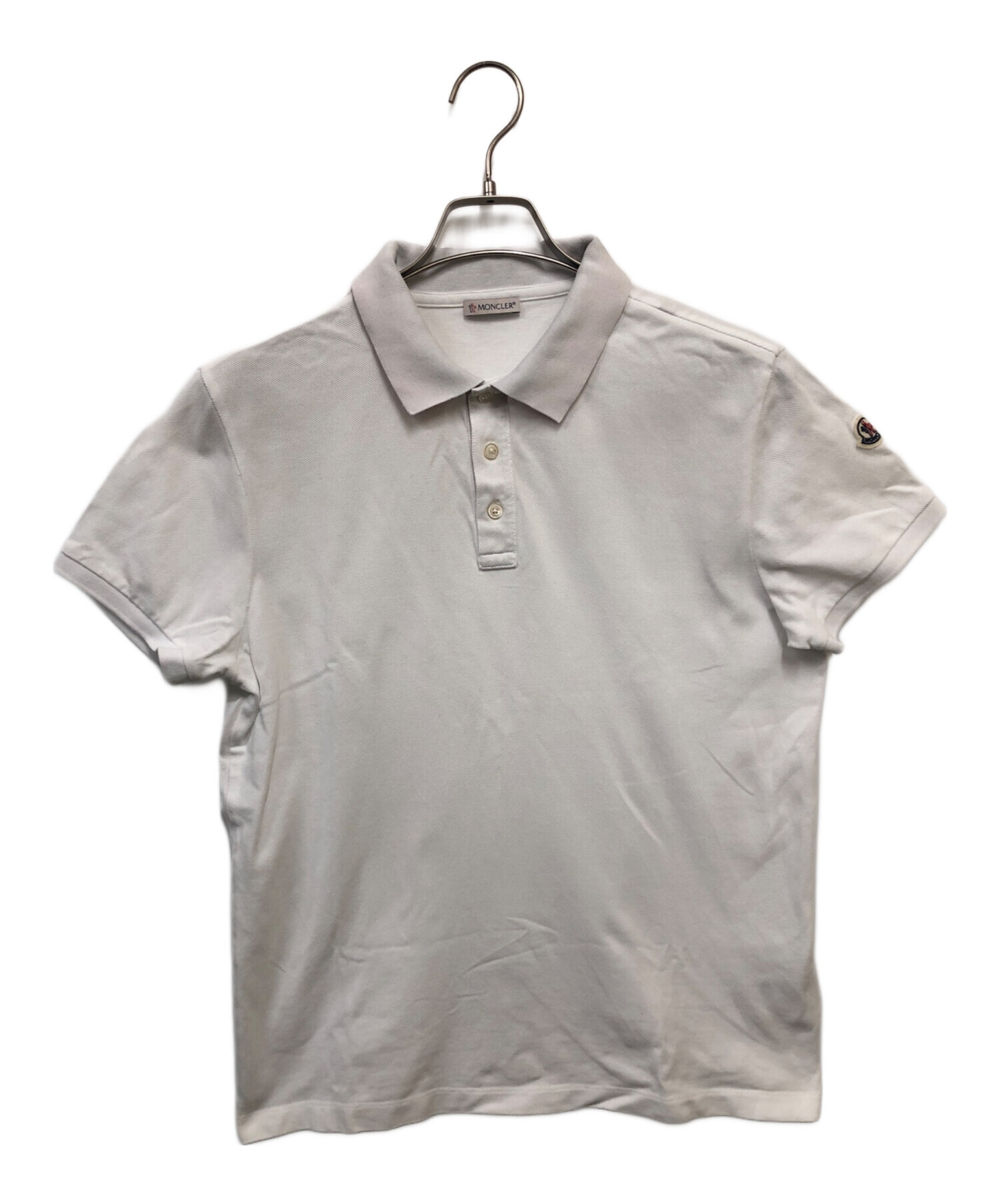 中古・古着通販】MONCLER (モンクレール) ポロシャツ ホワイト サイズ
