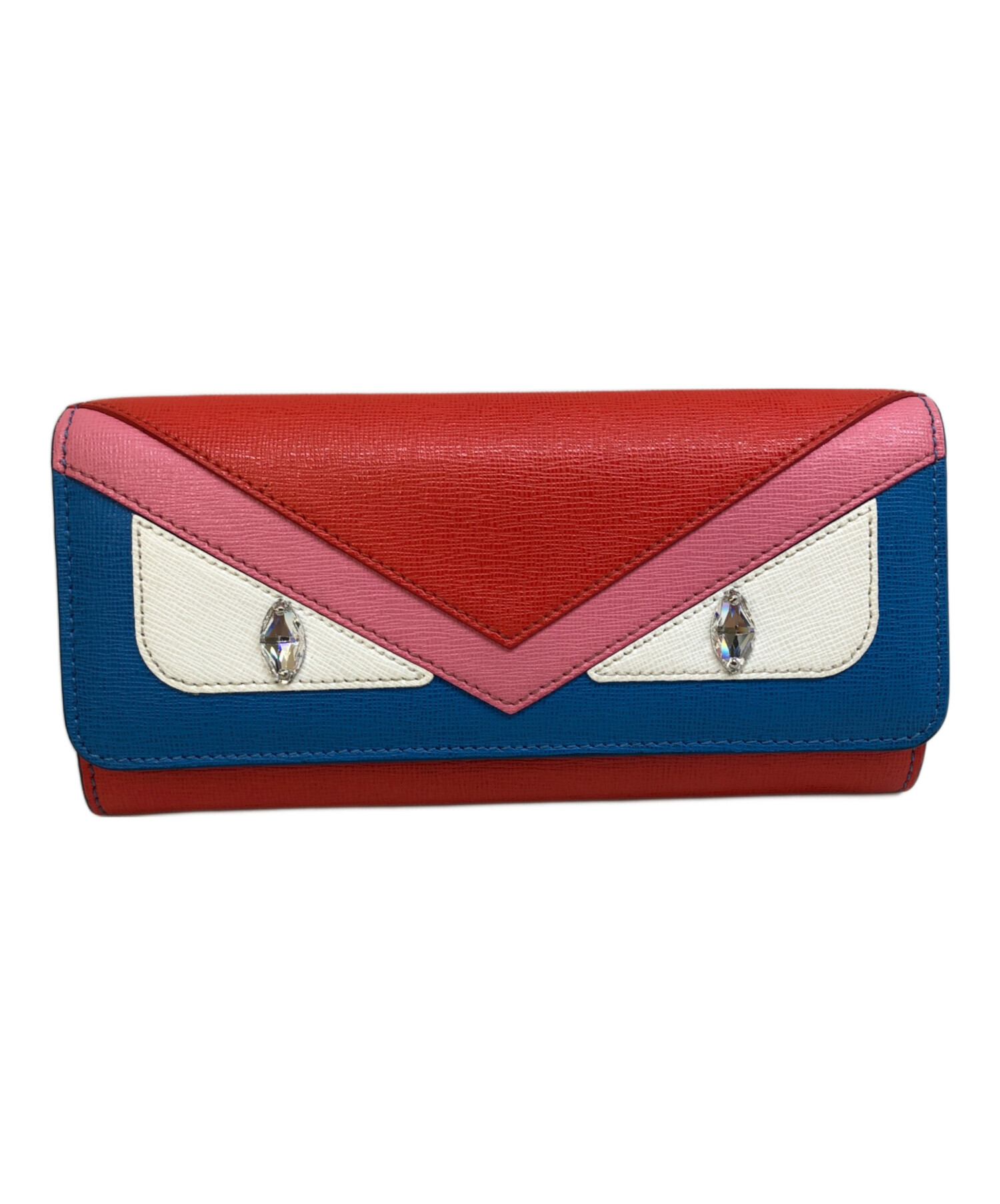 中古・古着通販】FENDI (フェンディ) 長財布 レッド×ブルー｜ブランド 