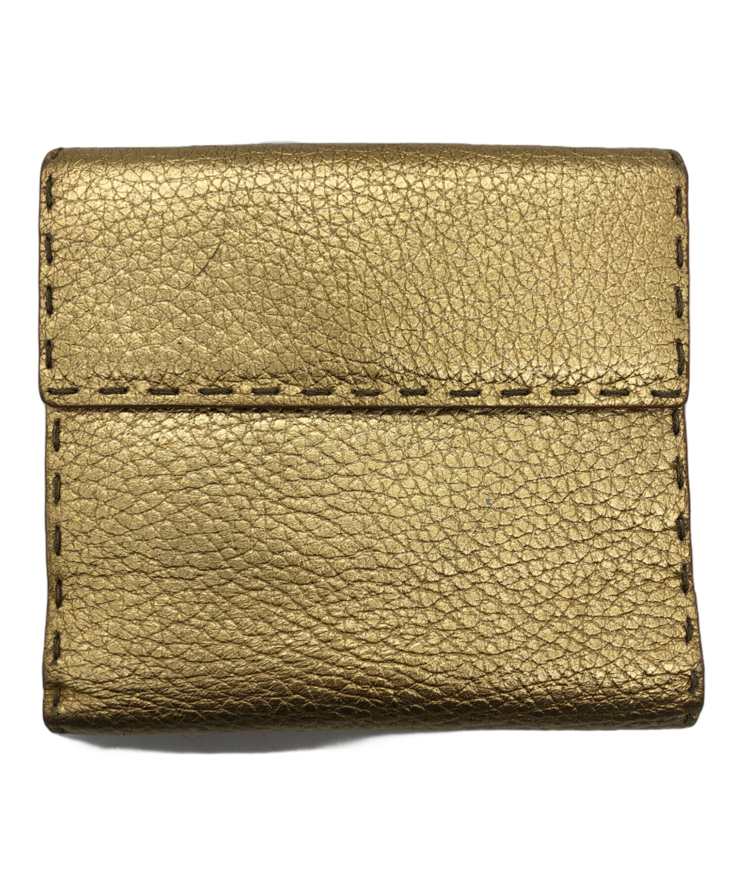 中古・古着通販】FENDI (フェンディ) 2つ折り財布 ゴールド｜ブランド 