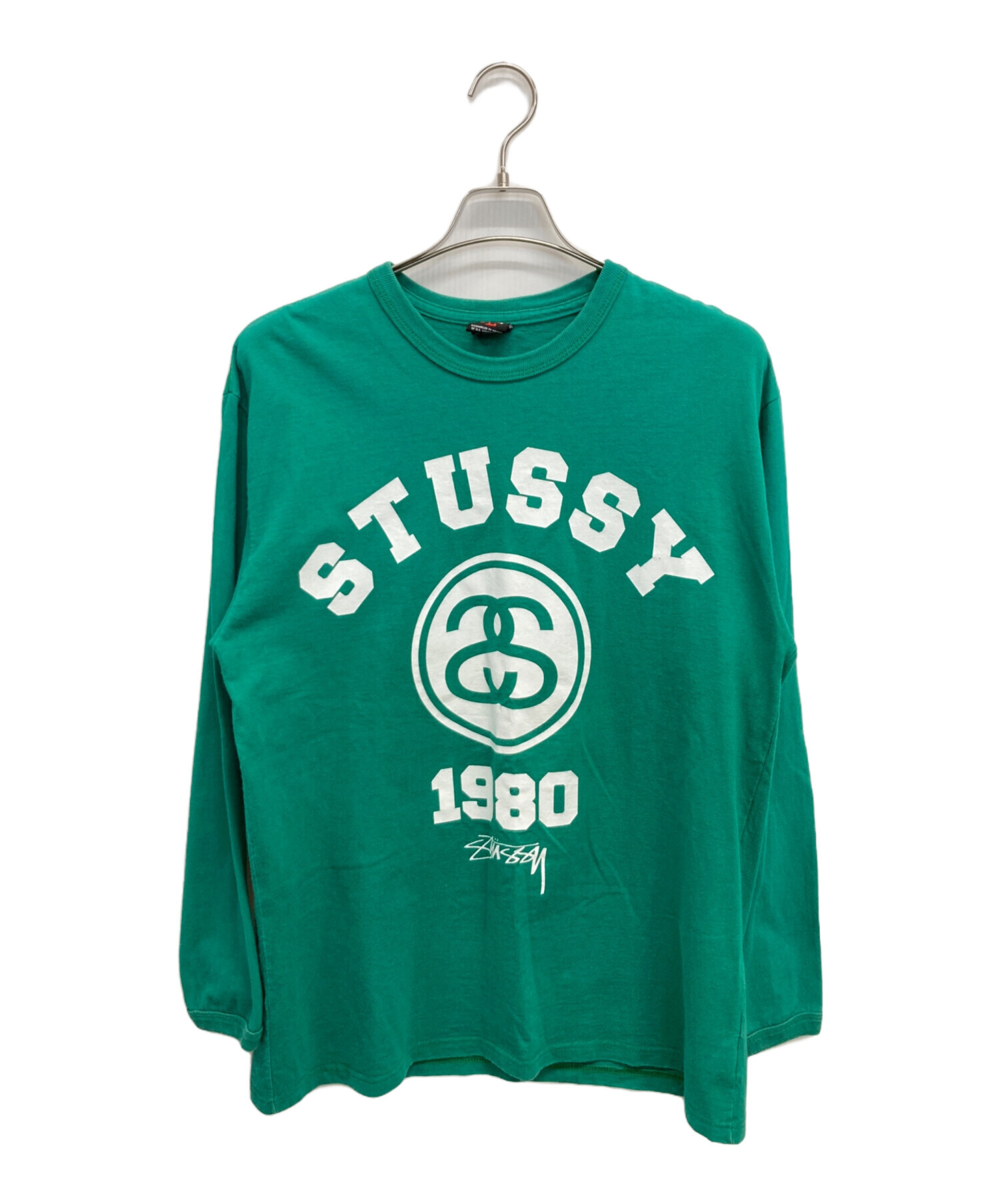 STUSSY ステューシー スウェット L 緑 【古着】【中古】【送料無料】 中古・古着通販】stussy (ステューシー) 長袖カットソー グリーン