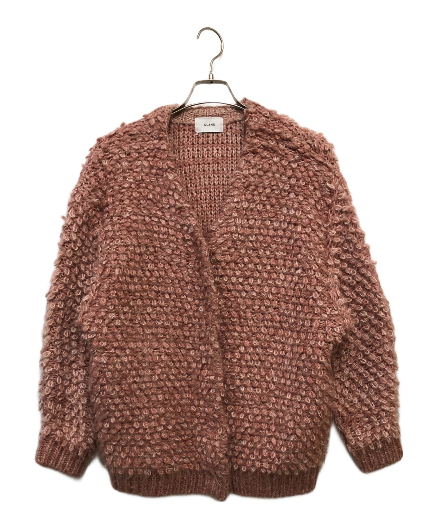 CLANE クラネ カーディガン M 青 【古着】【中古】【送料無料】 中古・古着通販】CLANE (クラネ) モヘアニットカーディガン レッド