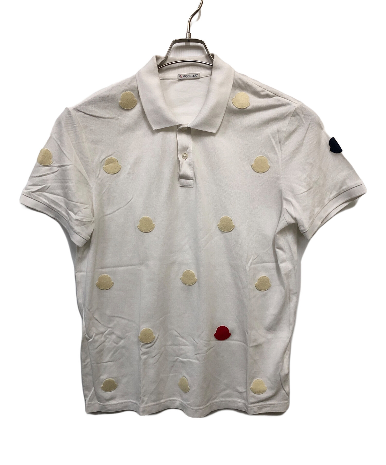 中古・古着通販】MONCLER (モンクレール) ポロシャツ ホワイト サイズ 