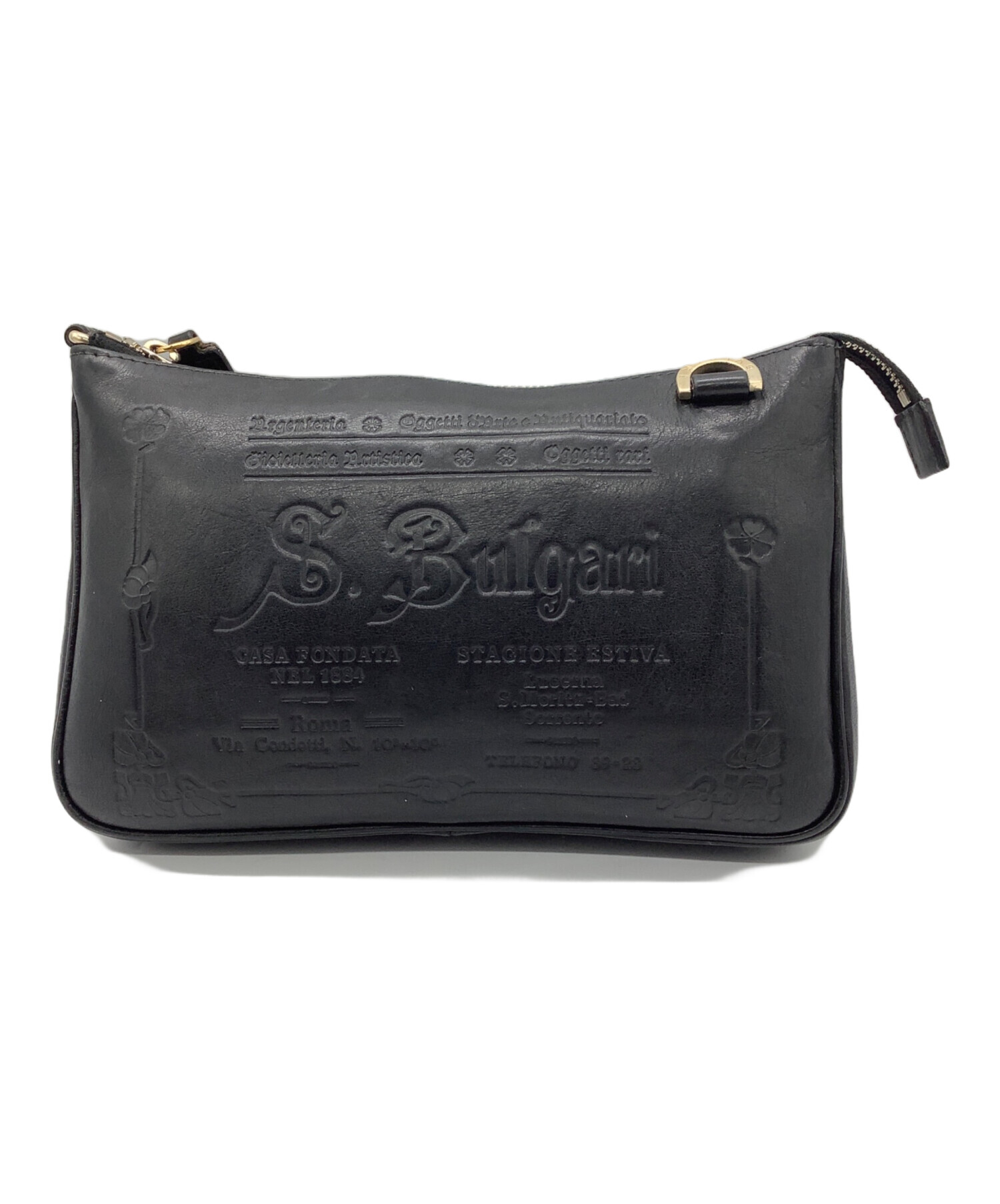 ◆BVLGARI　ブルガリ クラッチ 2way ショルダーバッグ 中古・古着通販】BVLGARI (ブルガリ) クラッチバッグ ブラック