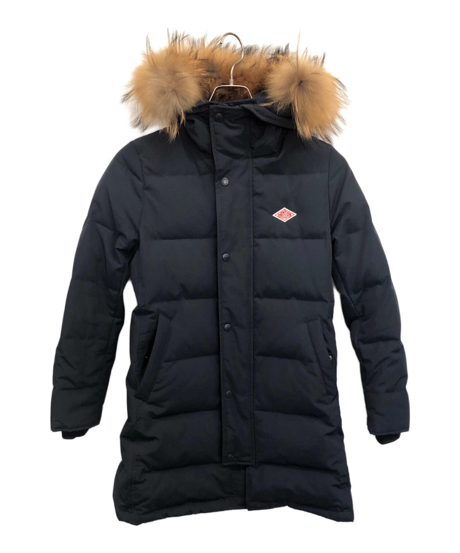 DANTON ネイビー フード付き ダウンコート