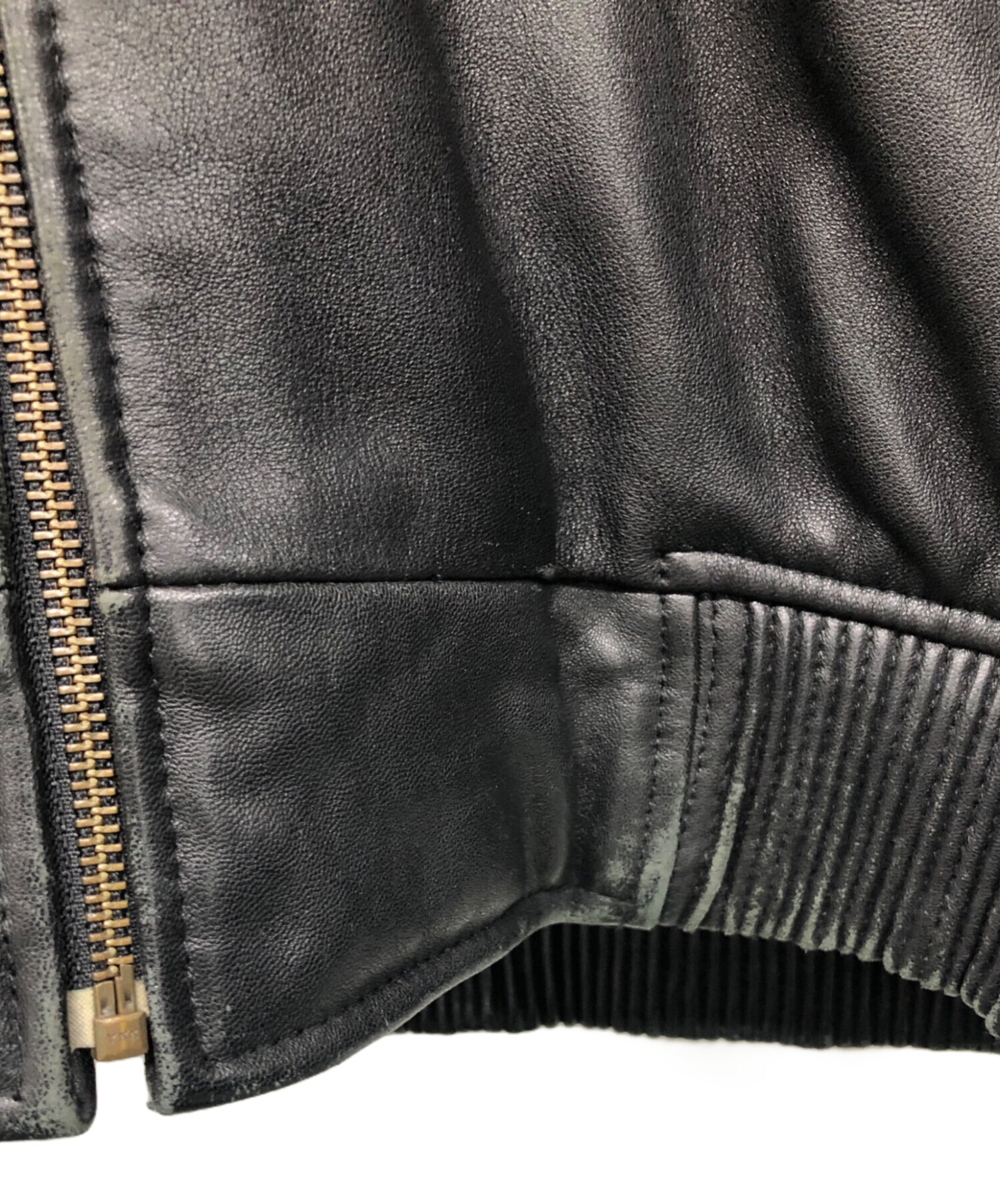 中古・古着通販】HUDSON (ハドソン) レザーブルゾン ブラック サイズ:L 
