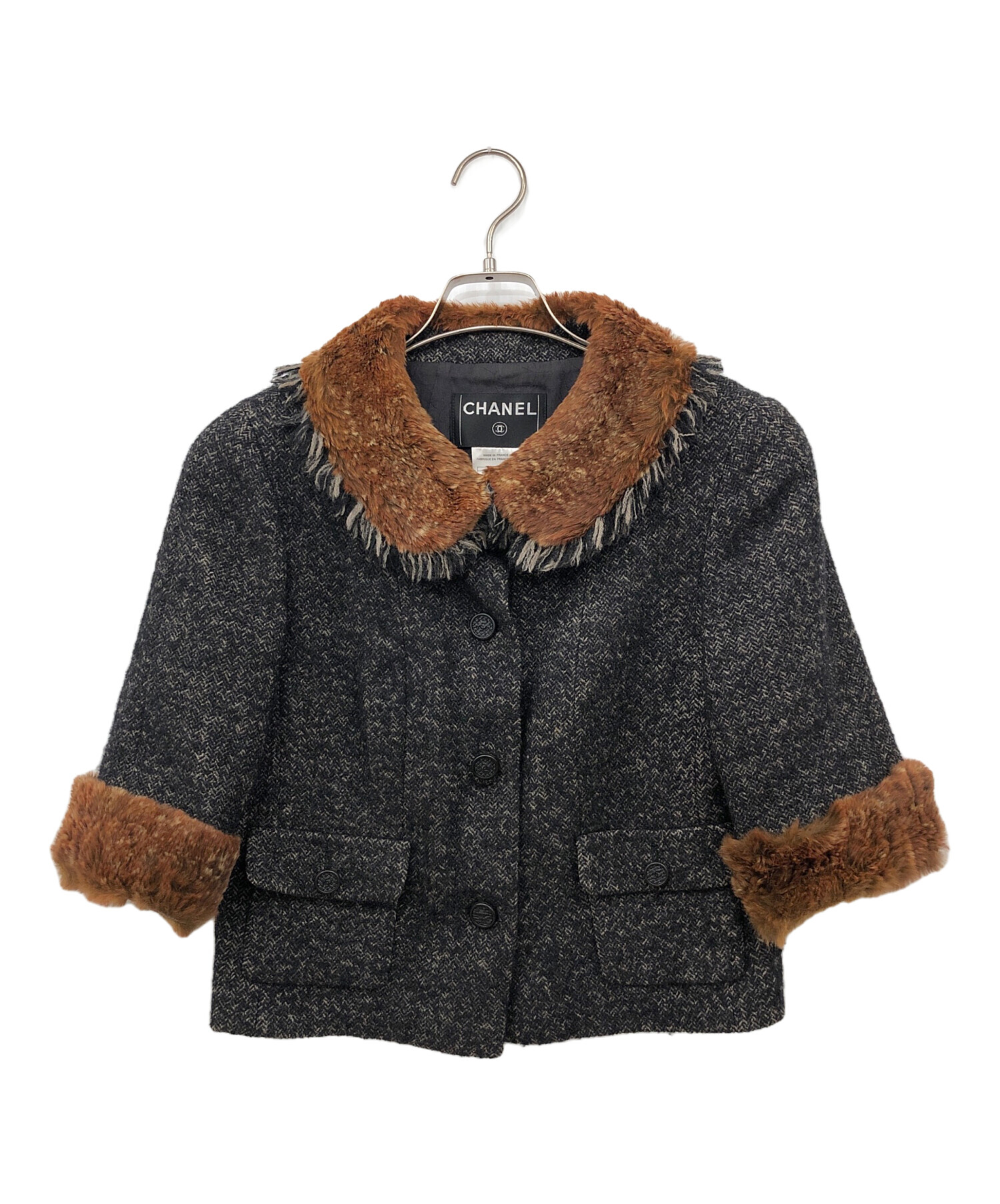 中古・古着通販】CHANEL (シャネル) ラパンファーウールツイード