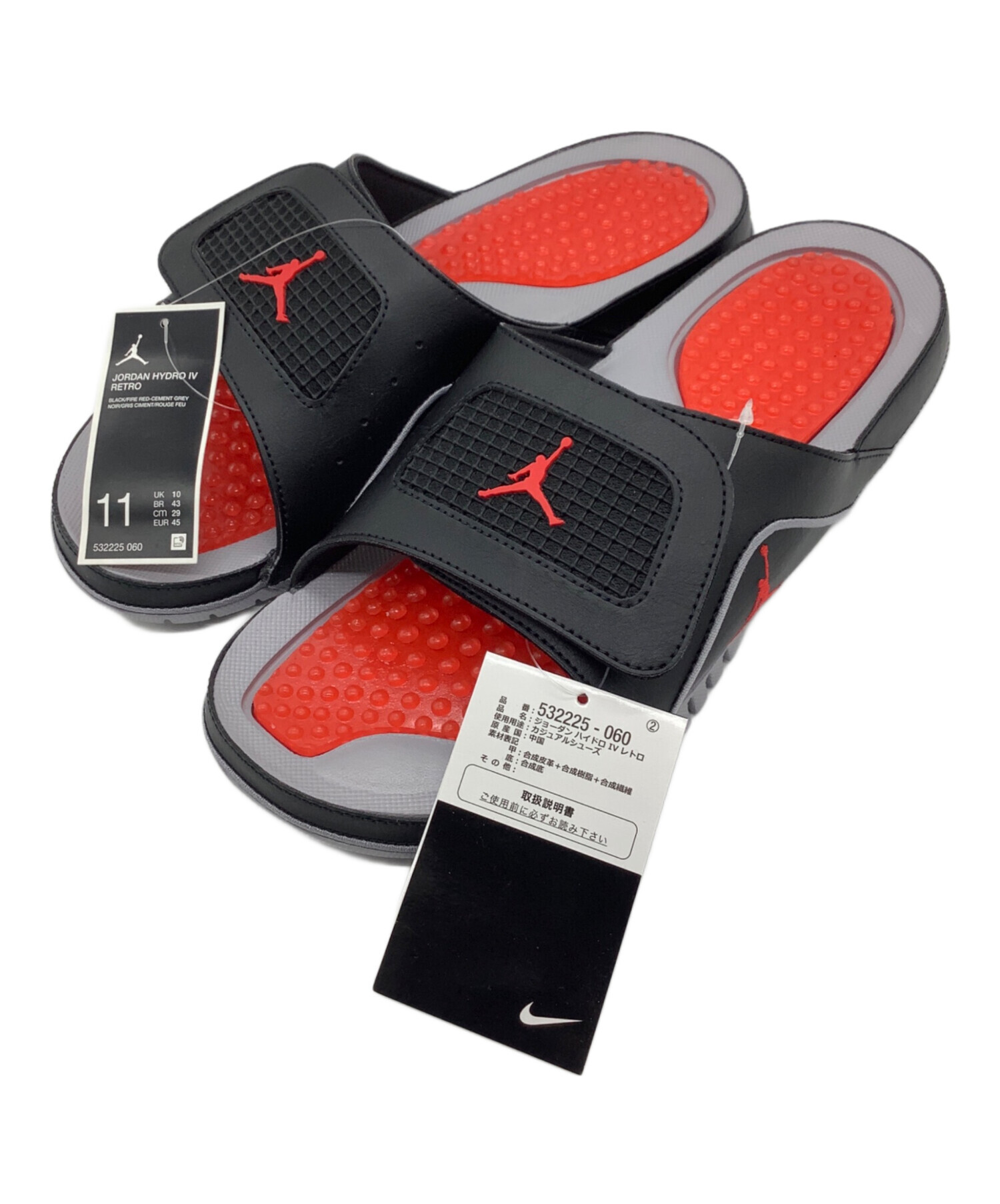 中古・古着通販】NIKE (ナイキ) スポーツサンダル ブラック×レッド 