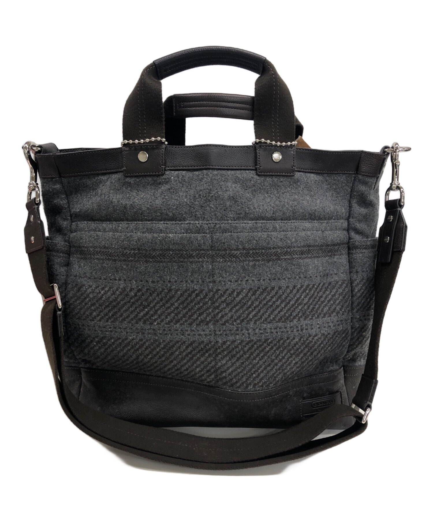 中古・古着通販】COACH (コーチ) 2WAYバッグ ブラウン×グレー 